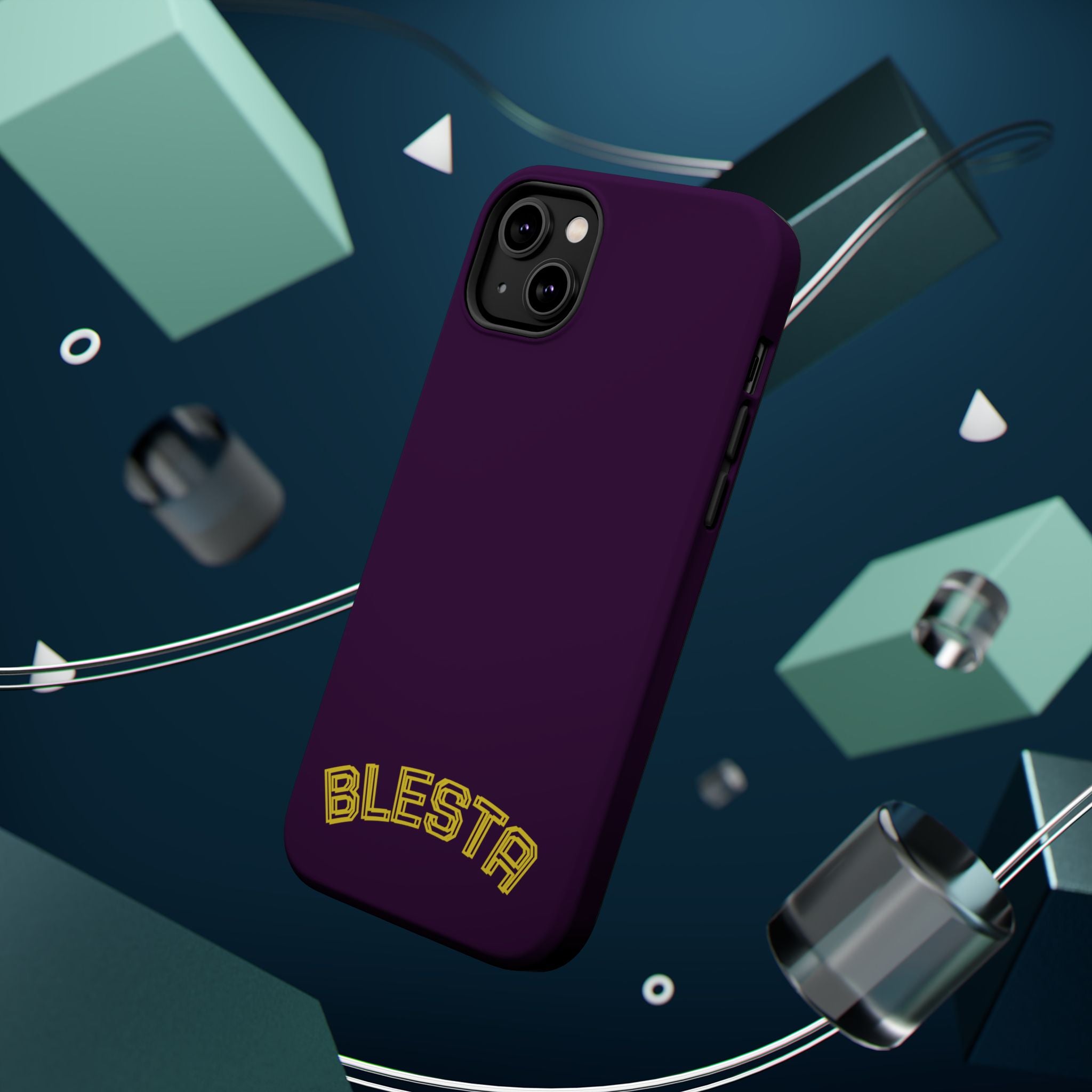 Magnetic Impact-Resistant Phone Case — “BLESTA” Retro Varsity Logo
