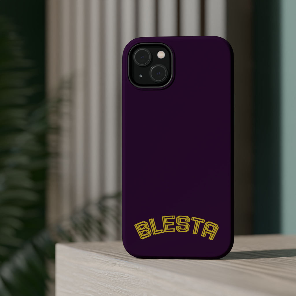 Magnetic Impact-Resistant Phone Case — “BLESTA” Retro Varsity Logo