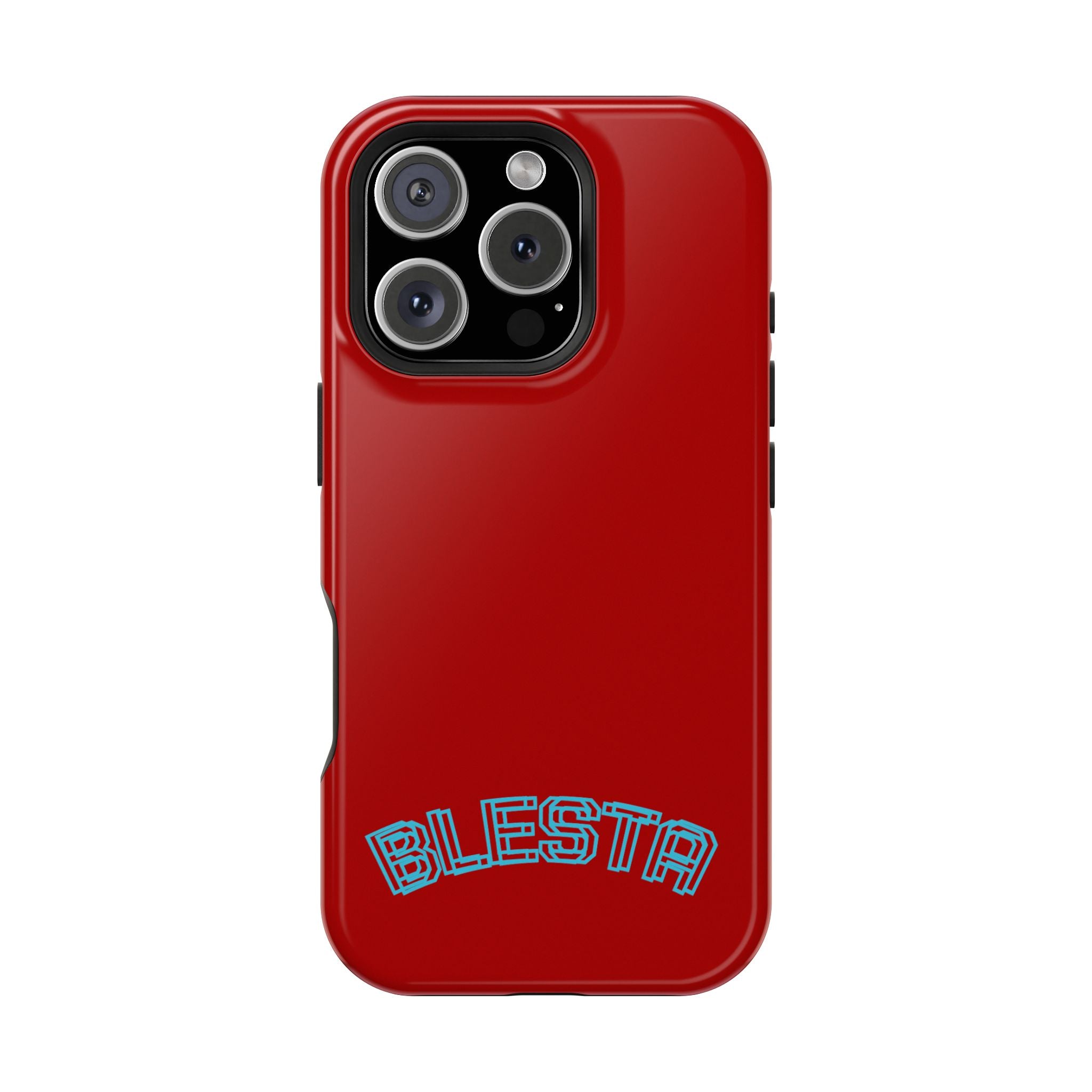 Magnetic Impact-Resistant Phone Case — Red Retro 'BLESTA' Design
