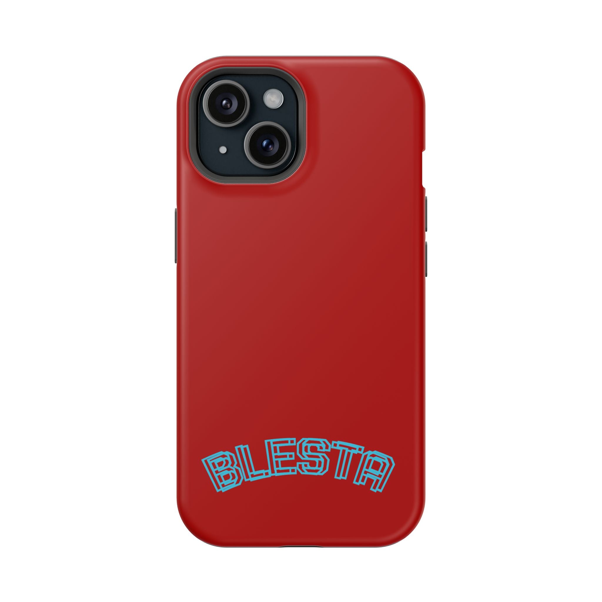 Magnetic Impact-Resistant Phone Case — Red Retro 'BLESTA' Design