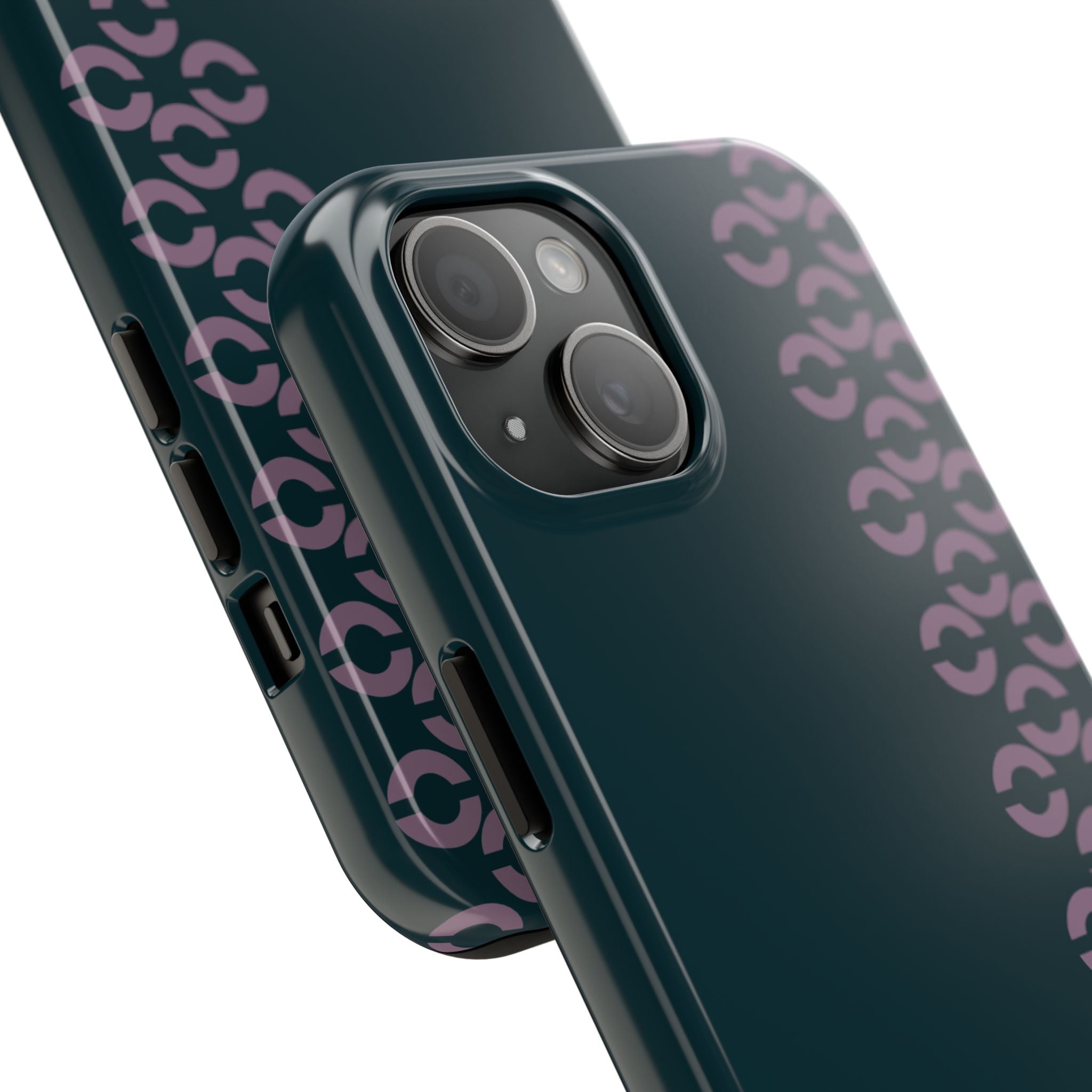 Tough Phone Case — Sleek Dark Teal with Geometric Stripe & “BLESTA” Accent