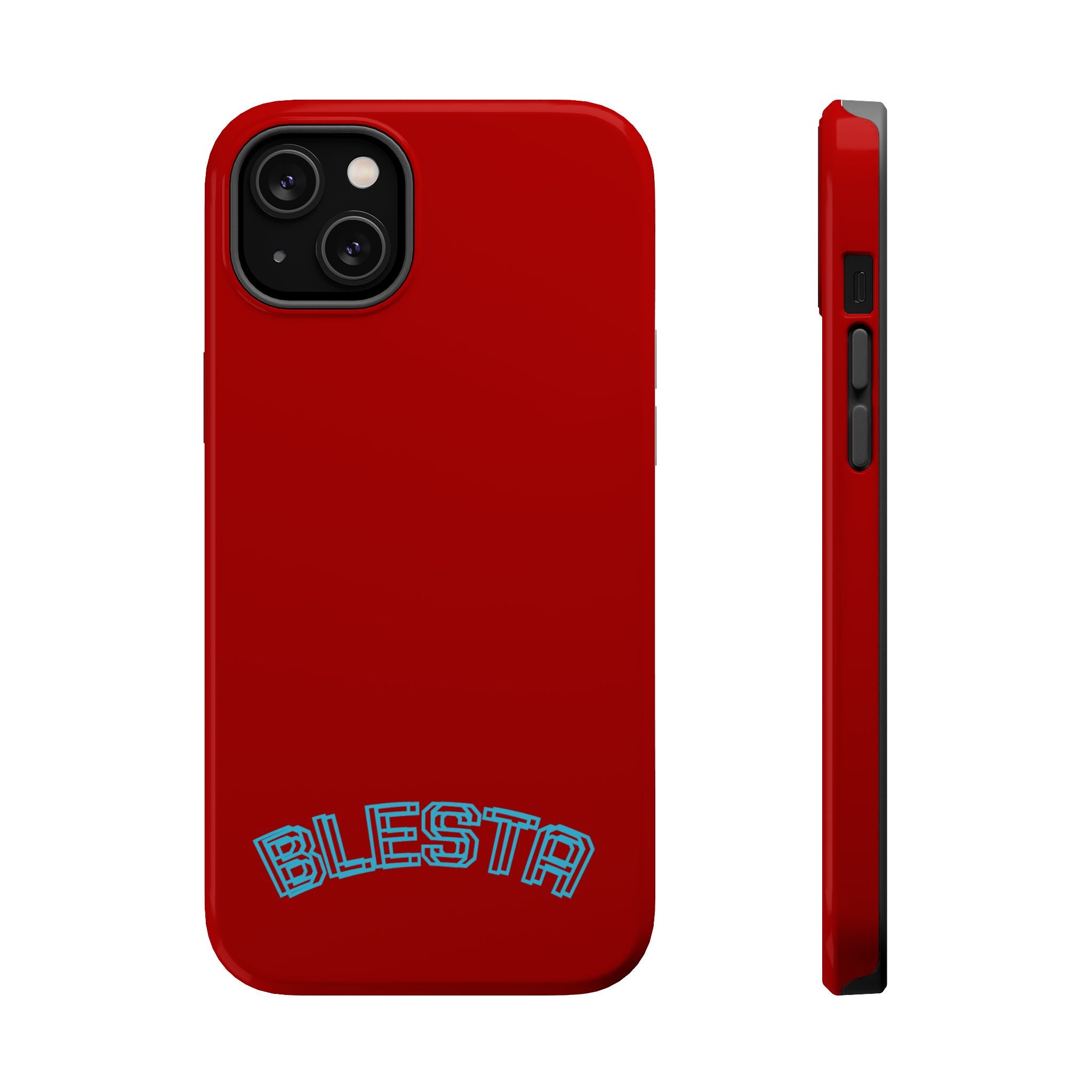 Magnetic Impact-Resistant Phone Case — Red Retro 'BLESTA' Design