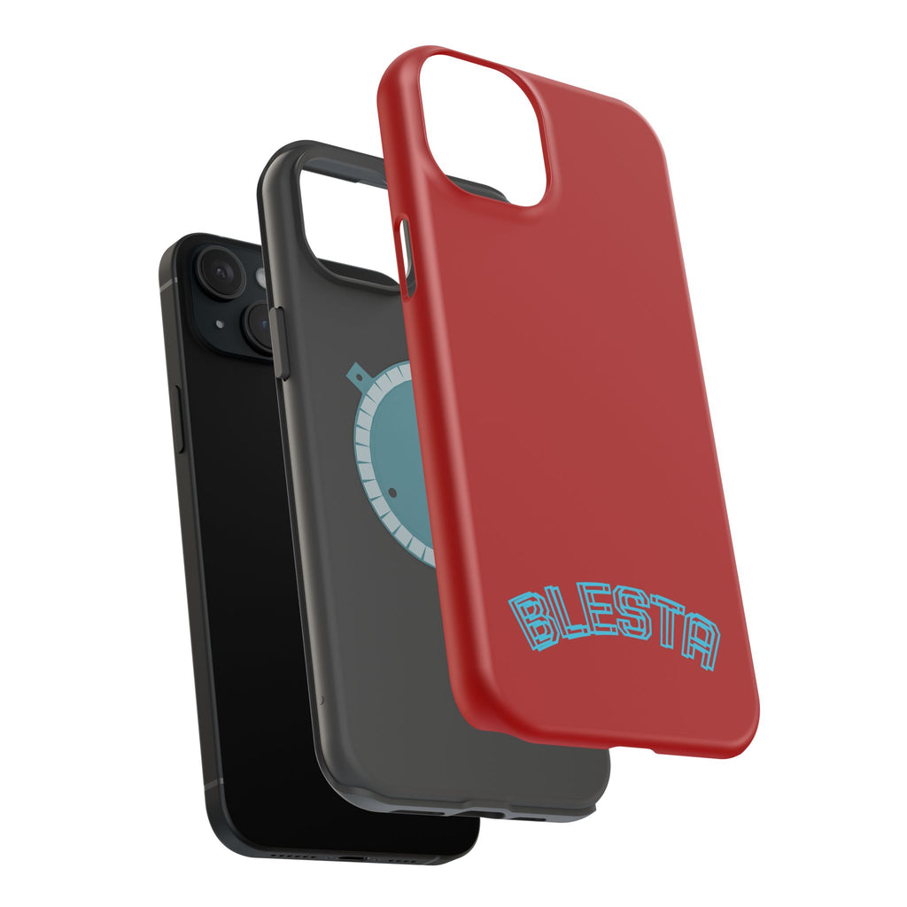 Magnetic Impact-Resistant Phone Case — Red Retro 'BLESTA' Design