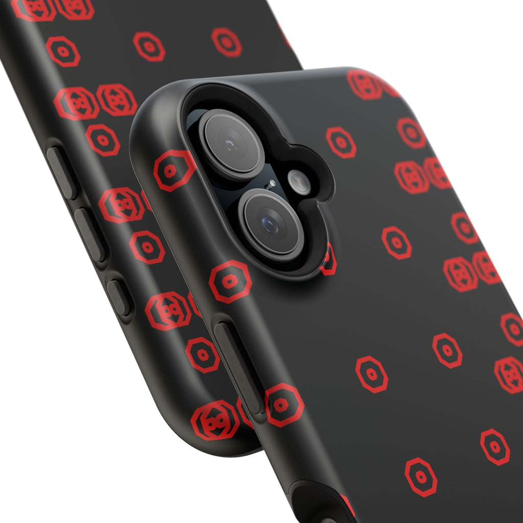 Phone Case — Black & Red Retro Pixel Pattern Magnetic Impact-Resistant Case