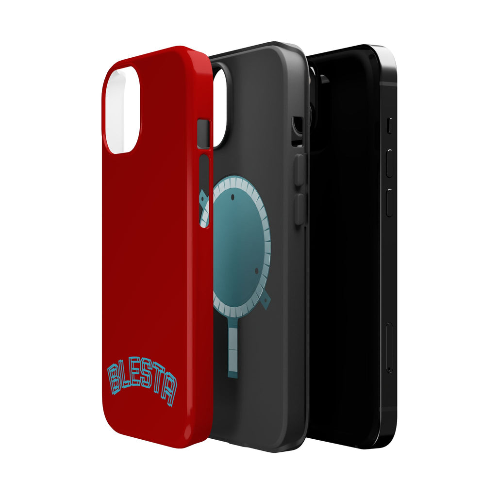 Magnetic Impact-Resistant Phone Case — Red Retro 'BLESTA' Design