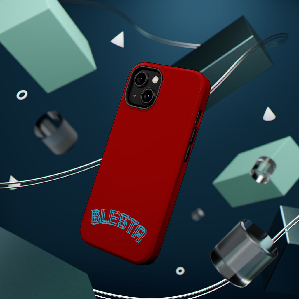 Magnetic Impact-Resistant Phone Case — Red Retro 'BLESTA' Design