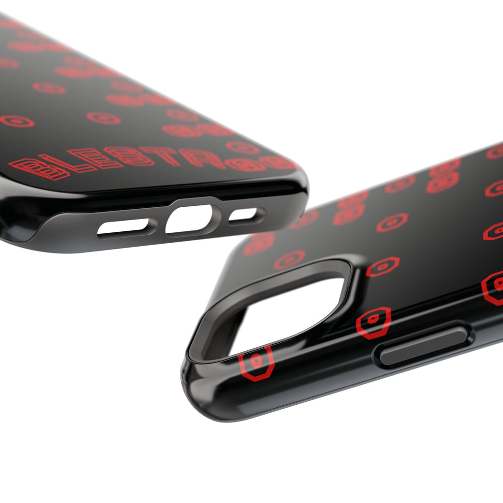 Phone Case — Black & Red Retro Pixel Pattern Magnetic Impact-Resistant Case
