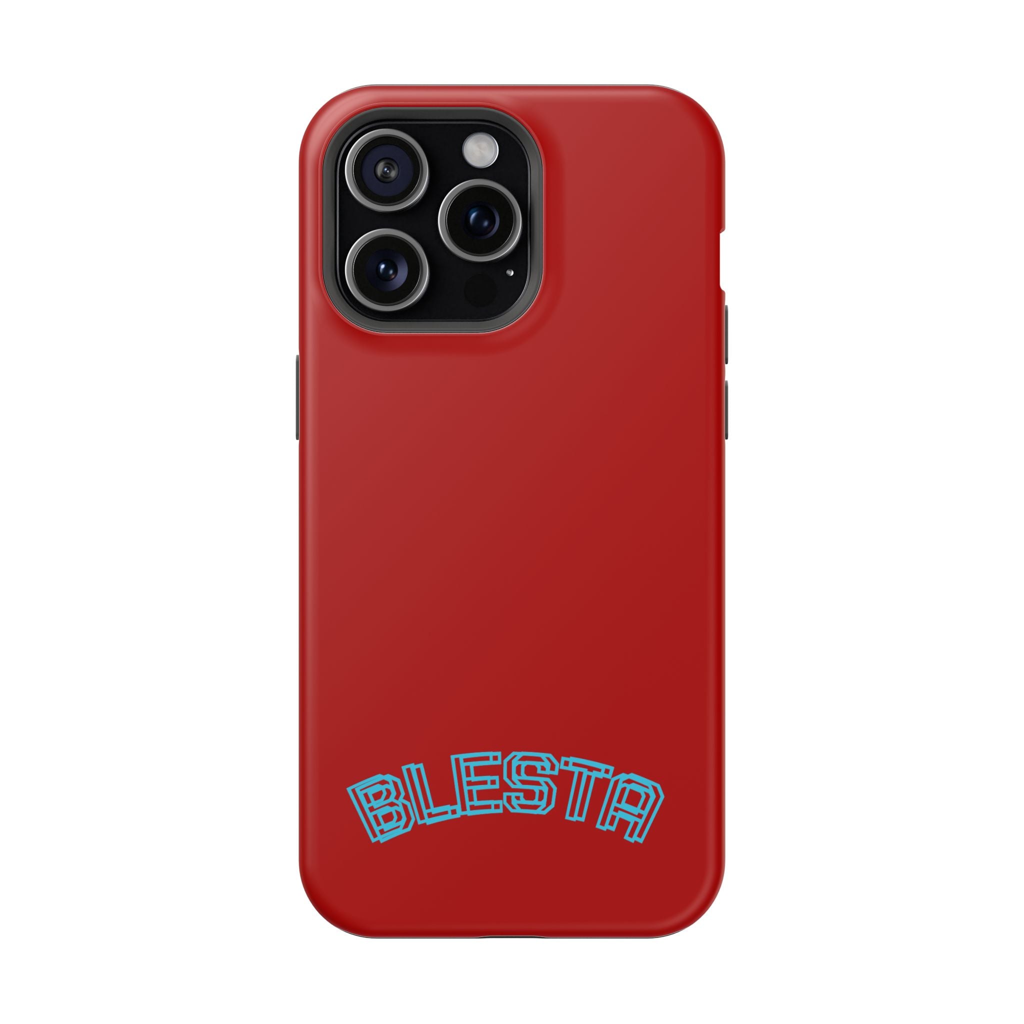 Magnetic Impact-Resistant Phone Case — Red Retro 'BLESTA' Design