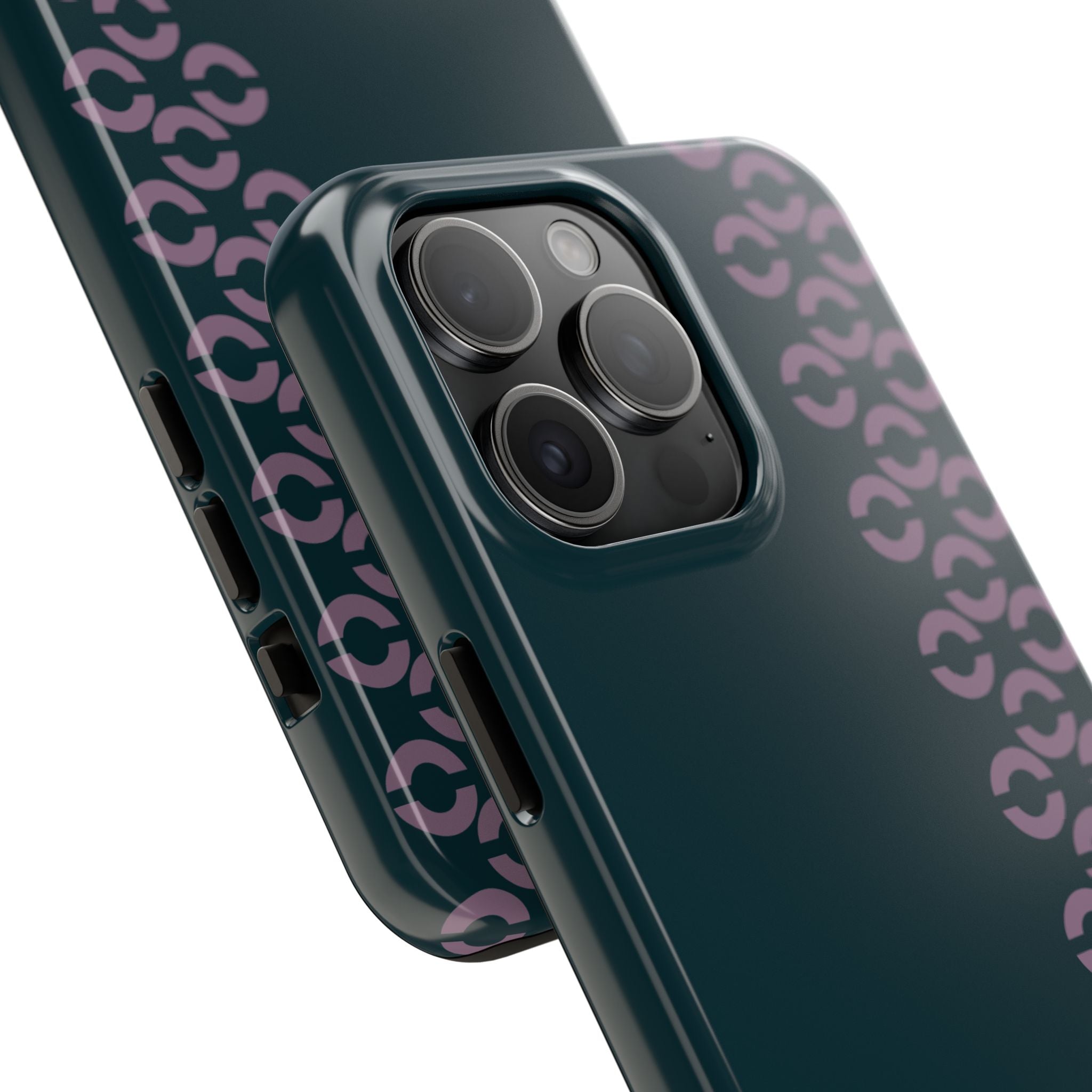 Tough Phone Case — Sleek Dark Teal with Geometric Stripe & “BLESTA” Accent