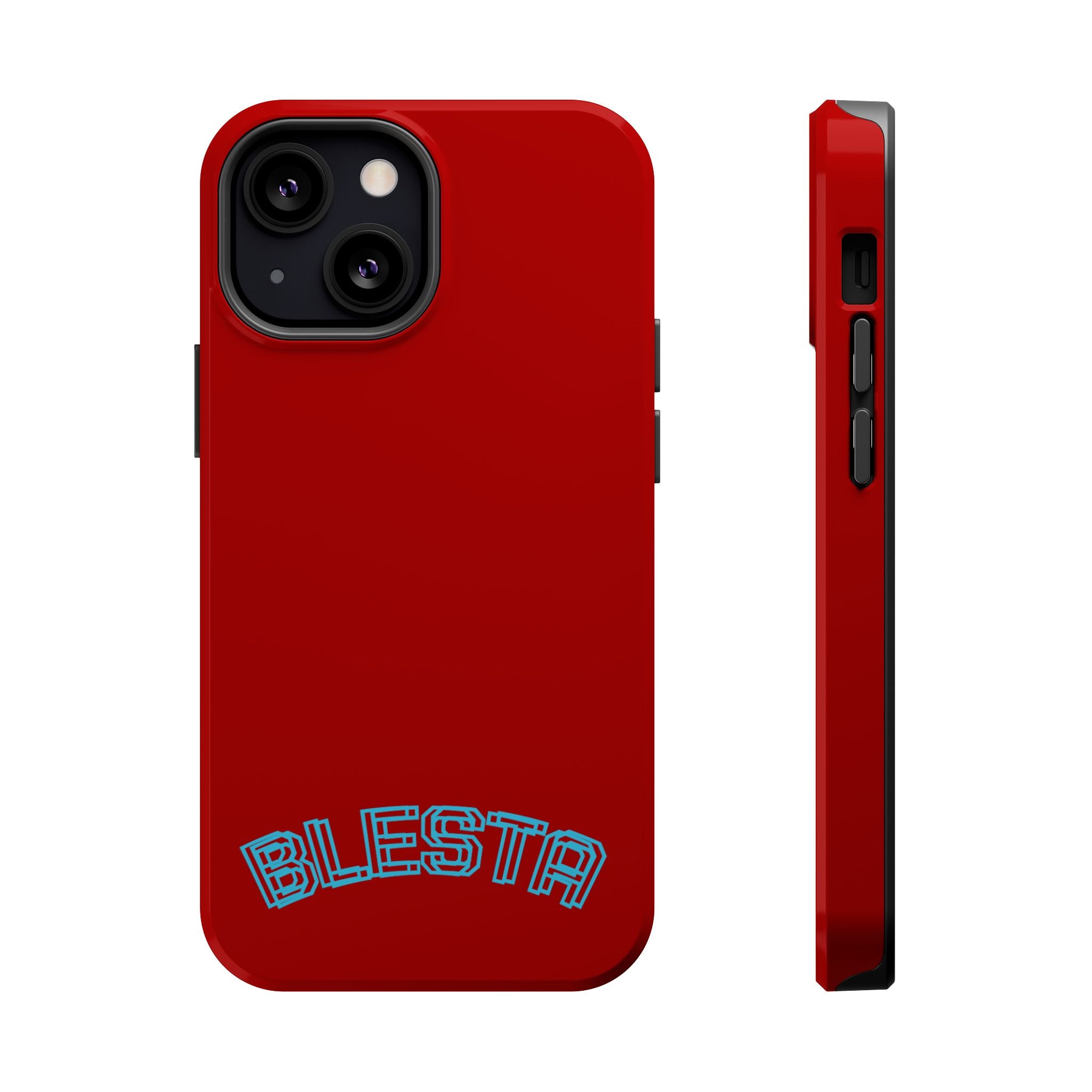 Magnetic Impact-Resistant Phone Case — Red Retro 'BLESTA' Design