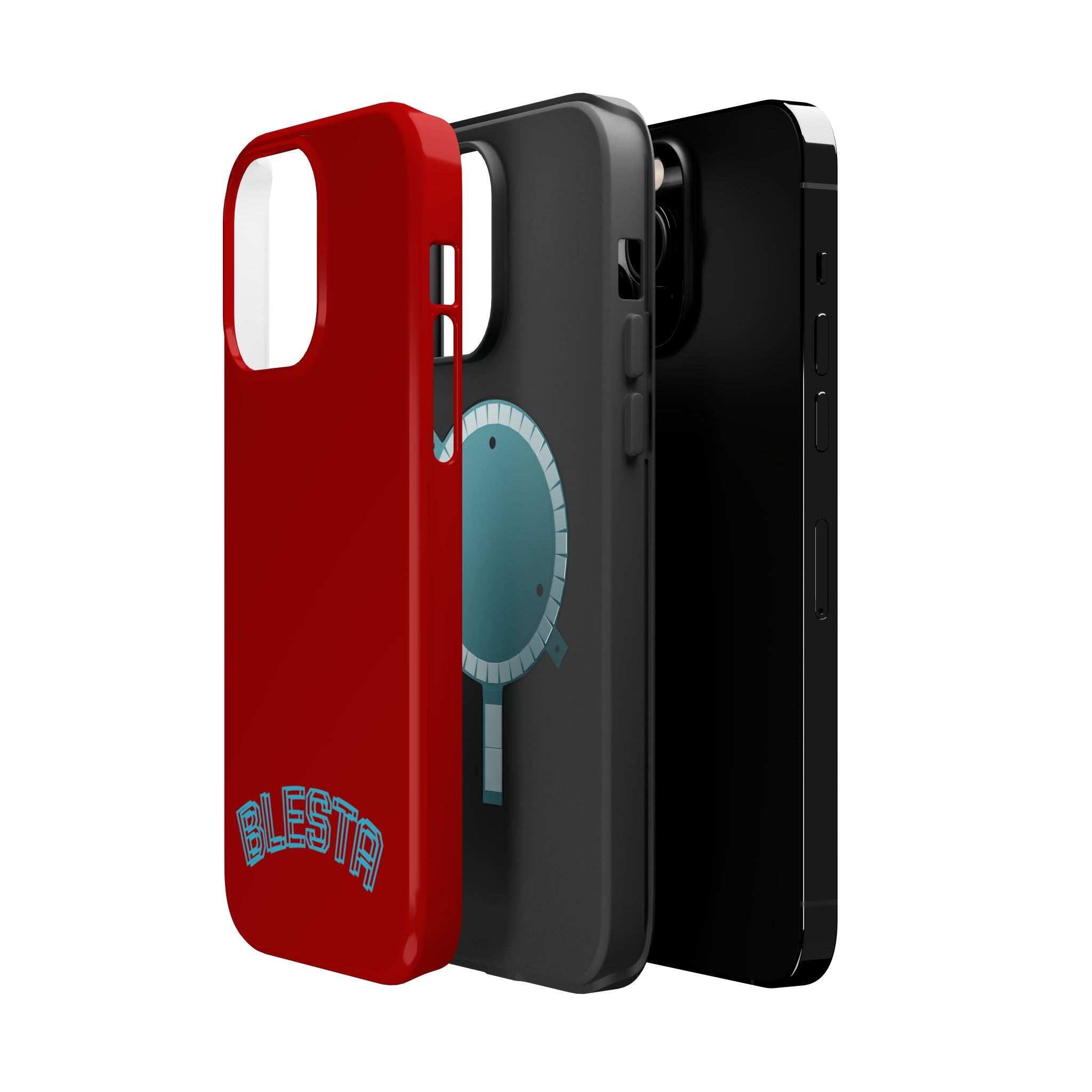 Magnetic Impact-Resistant Phone Case — Red Retro 'BLESTA' Design