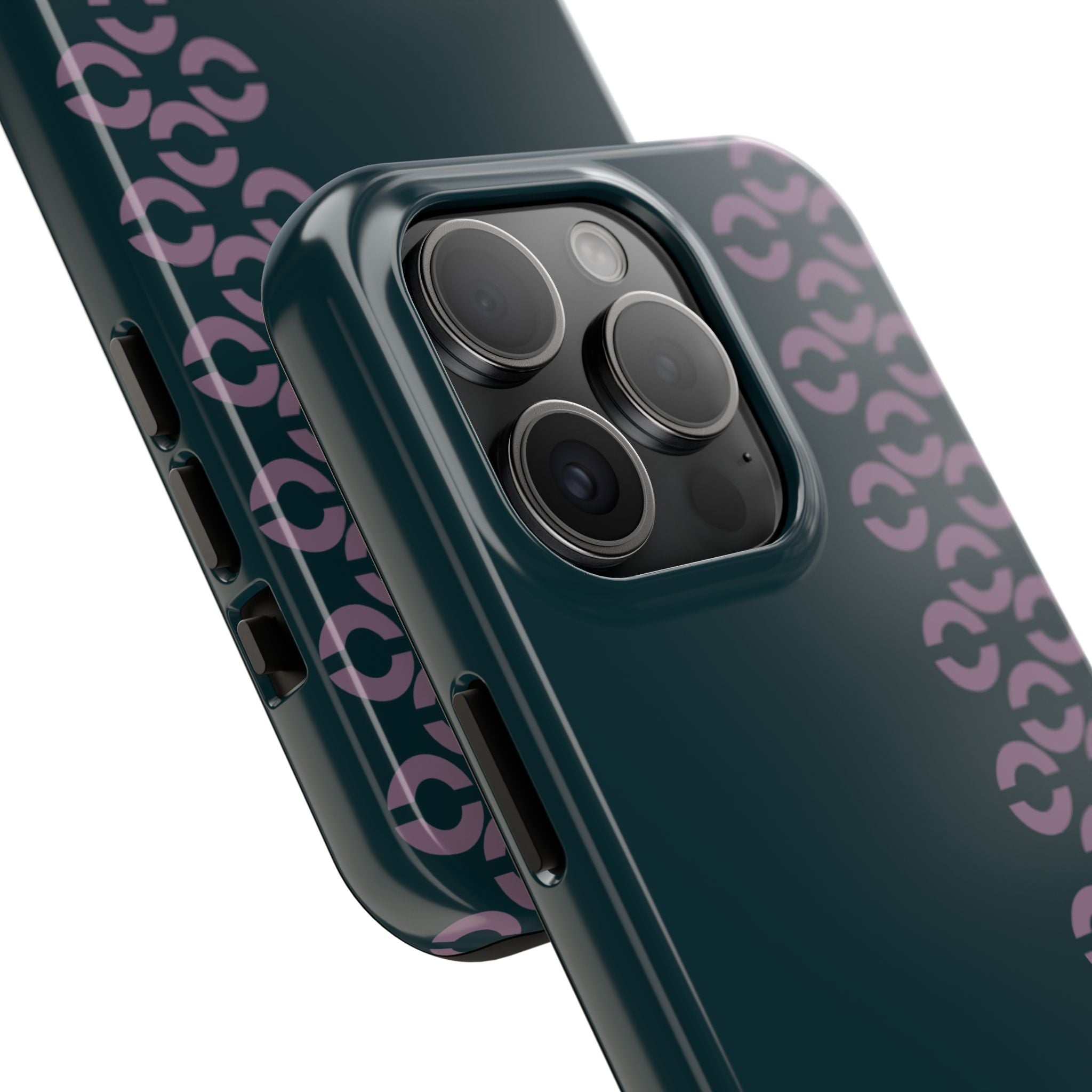 Tough Phone Case — Sleek Dark Teal with Geometric Stripe & “BLESTA” Accent