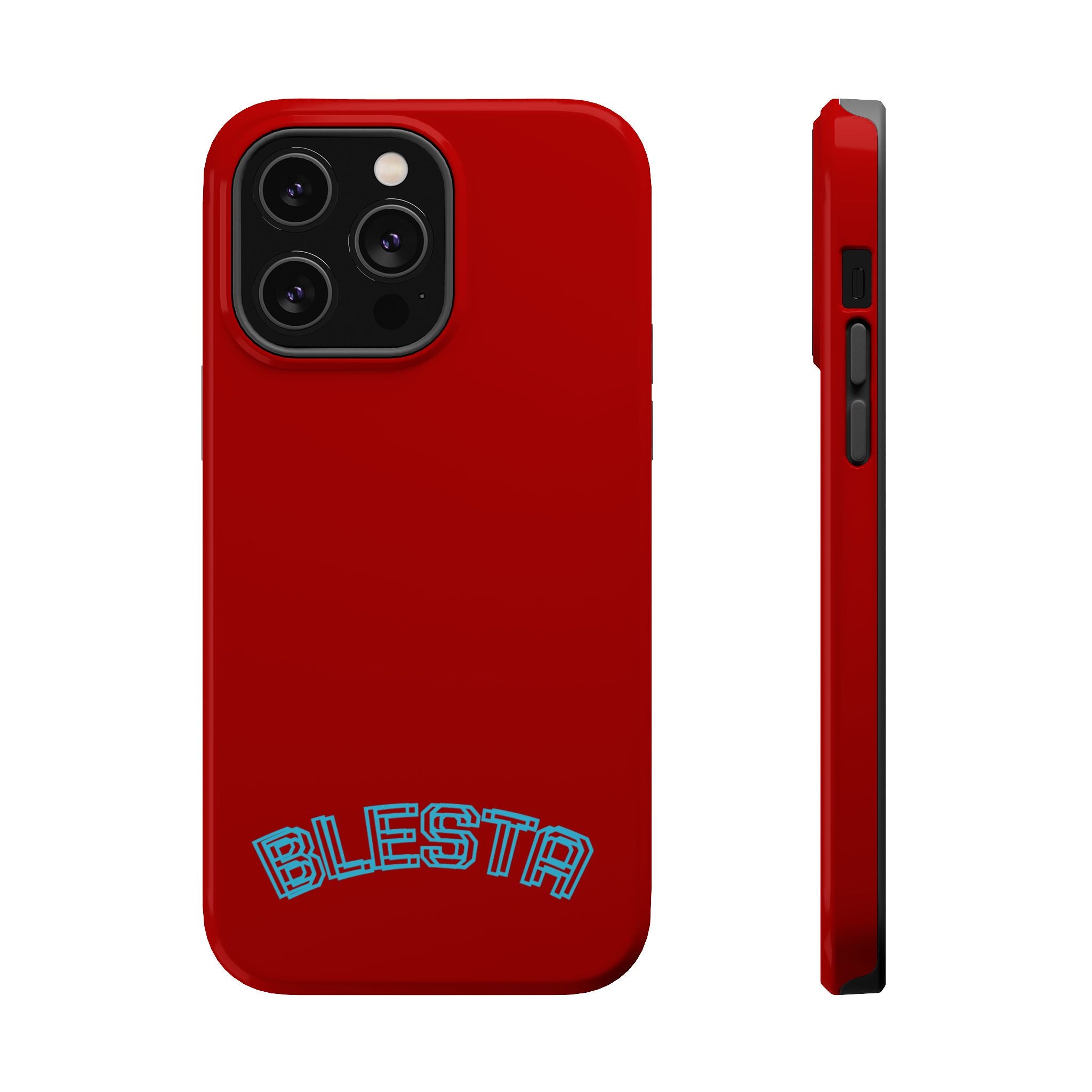 Magnetic Impact-Resistant Phone Case — Red Retro 'BLESTA' Design