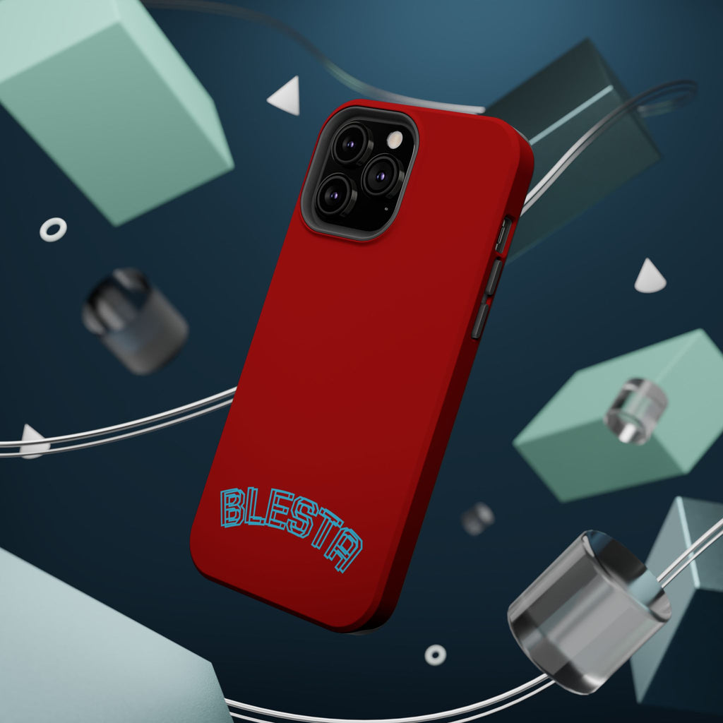 Magnetic Impact-Resistant Phone Case — Red Retro 'BLESTA' Design