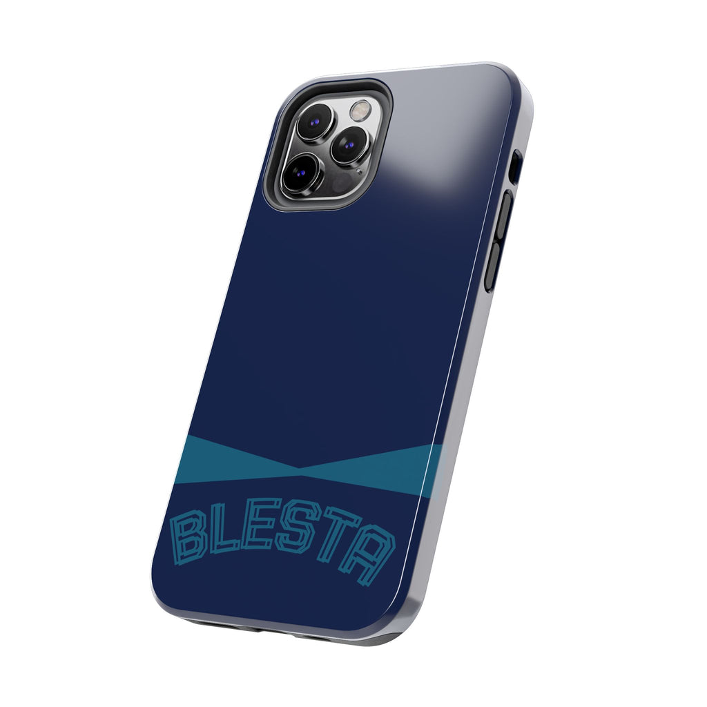 Tough Phone Case — Navy ‘BLESTA’ Bold Graphic Protective Cover