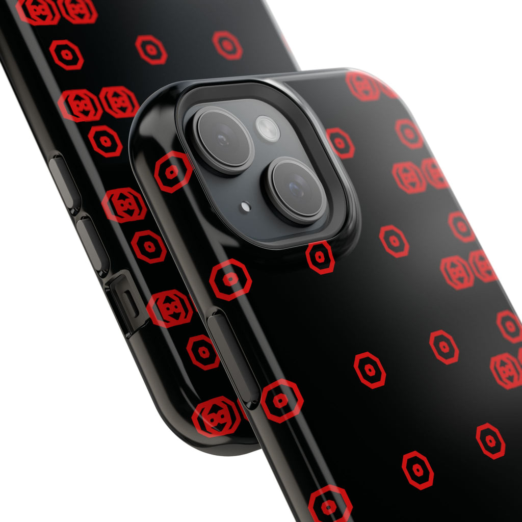 Phone Case — Black & Red Retro Pixel Pattern Magnetic Impact-Resistant Case