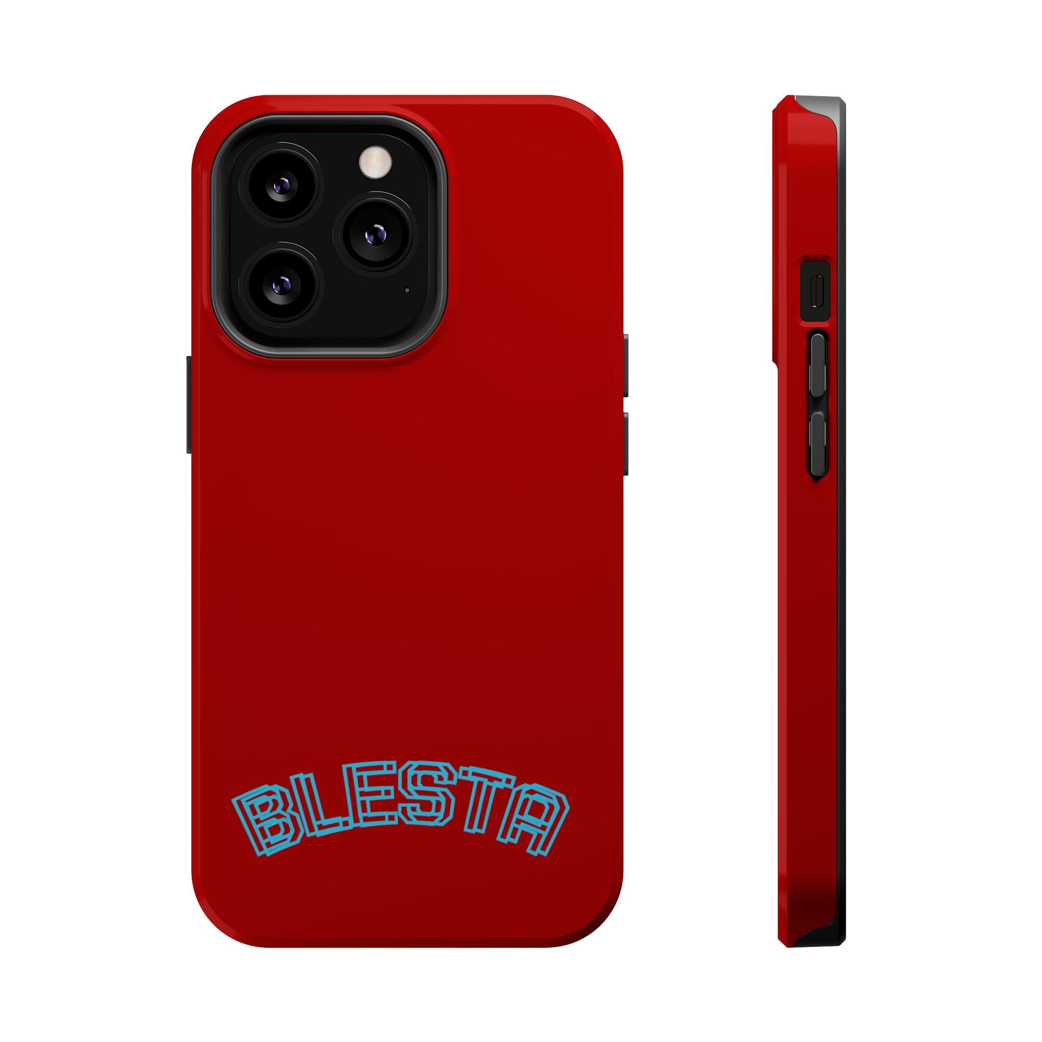 Magnetic Impact-Resistant Phone Case — Red Retro 'BLESTA' Design