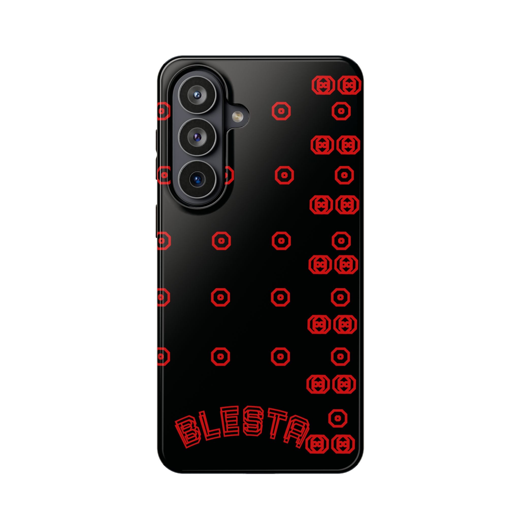 Phone Case — Black & Red Retro Pixel Pattern Magnetic Impact-Resistant Case