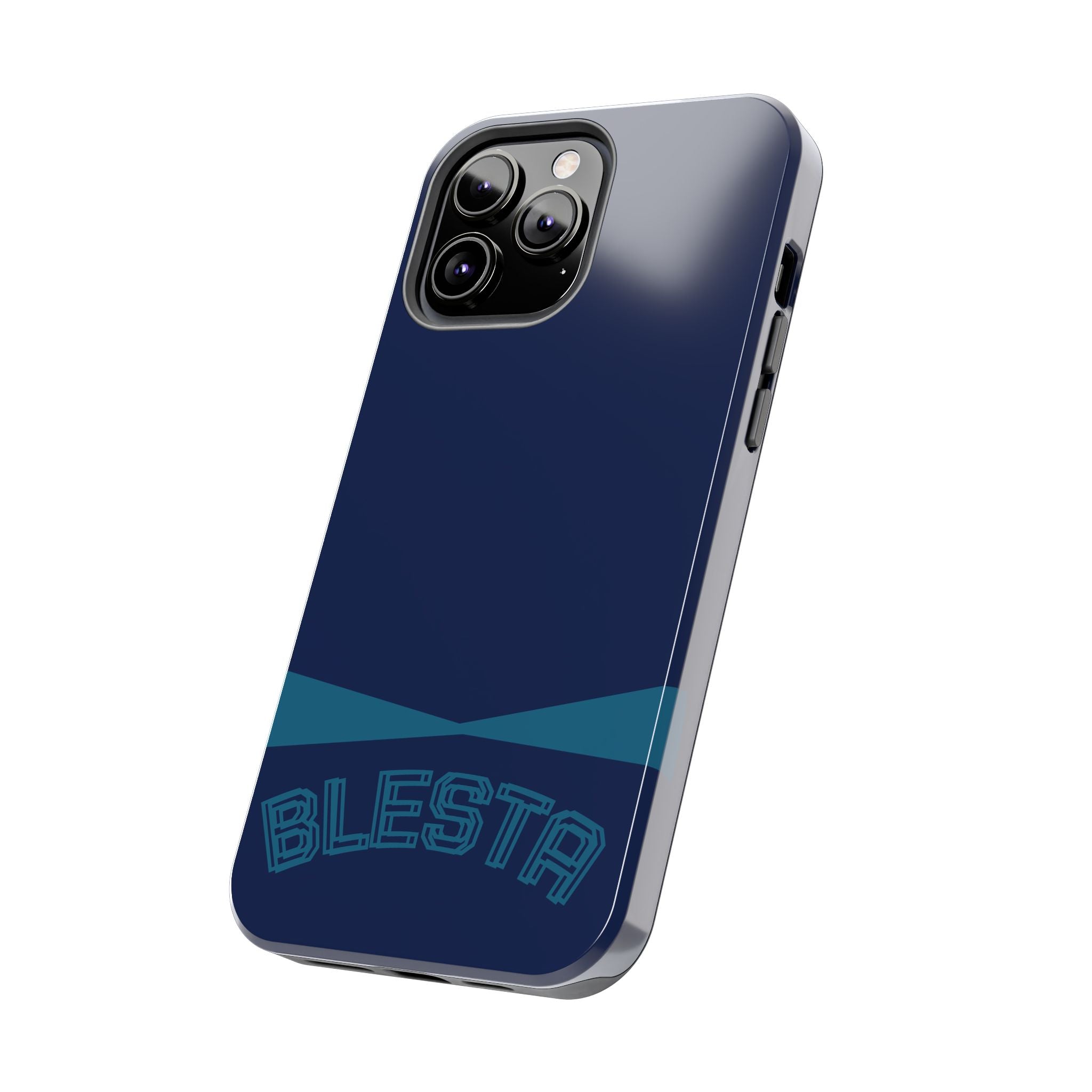 Tough Phone Case — Navy ‘BLESTA’ Bold Graphic Protective Cover
