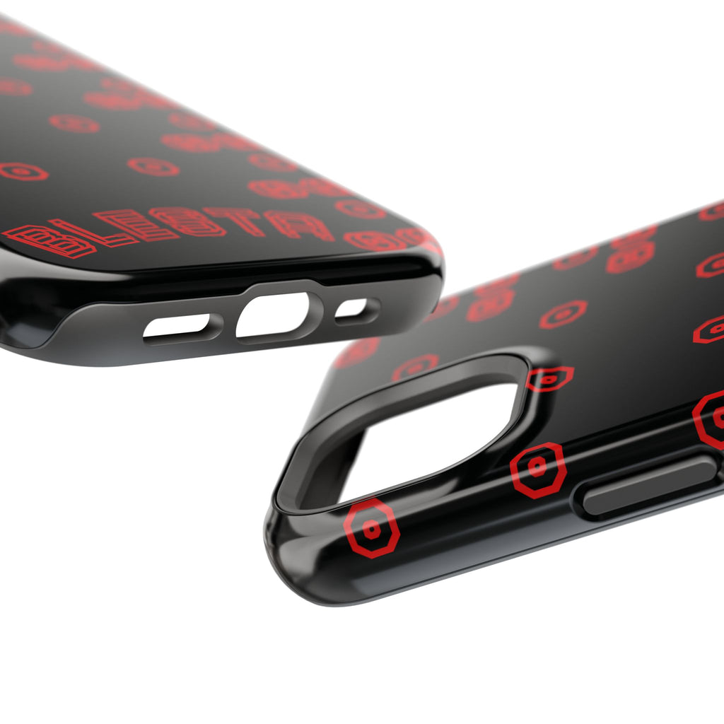 Phone Case — Black & Red Retro Pixel Pattern Magnetic Impact-Resistant Case