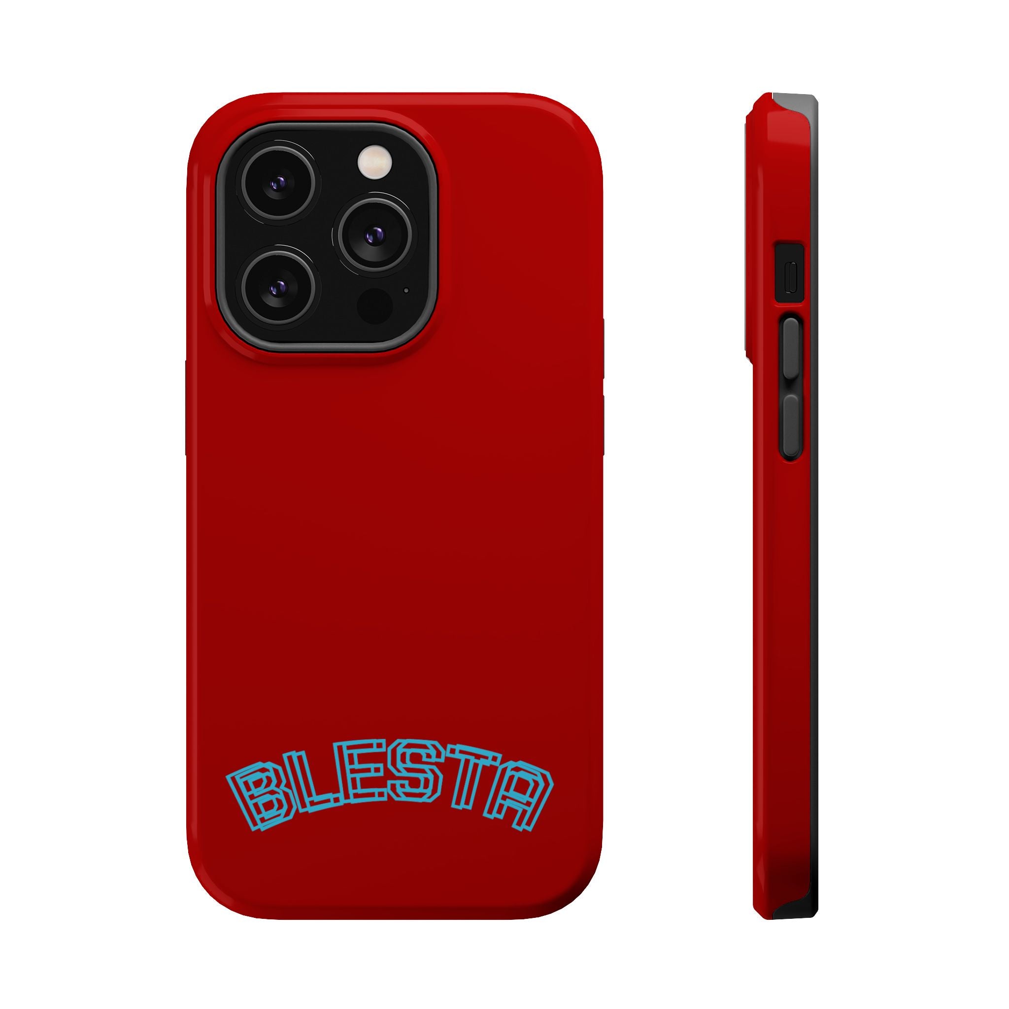 Magnetic Impact-Resistant Phone Case — Red Retro 'BLESTA' Design