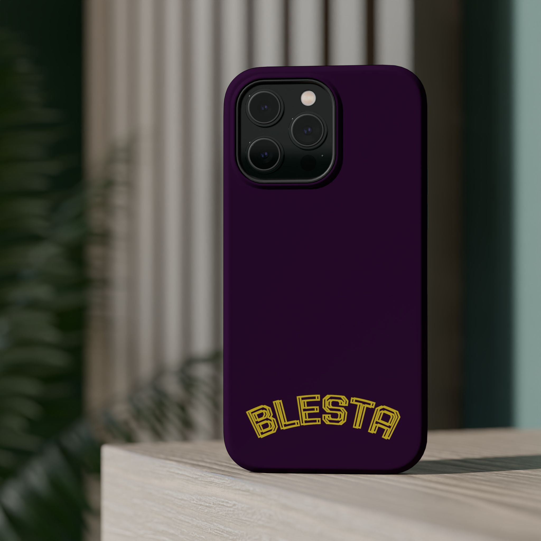 Magnetic Impact-Resistant Phone Case — “BLESTA” Retro Varsity Logo