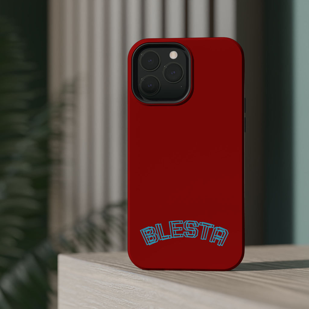 Magnetic Impact-Resistant Phone Case — Red Retro 'BLESTA' Design