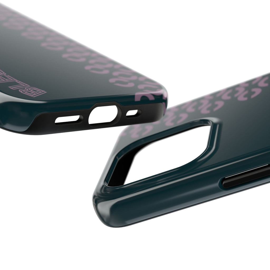 Tough Phone Case — Sleek Dark Teal with Geometric Stripe & “BLESTA” Accent