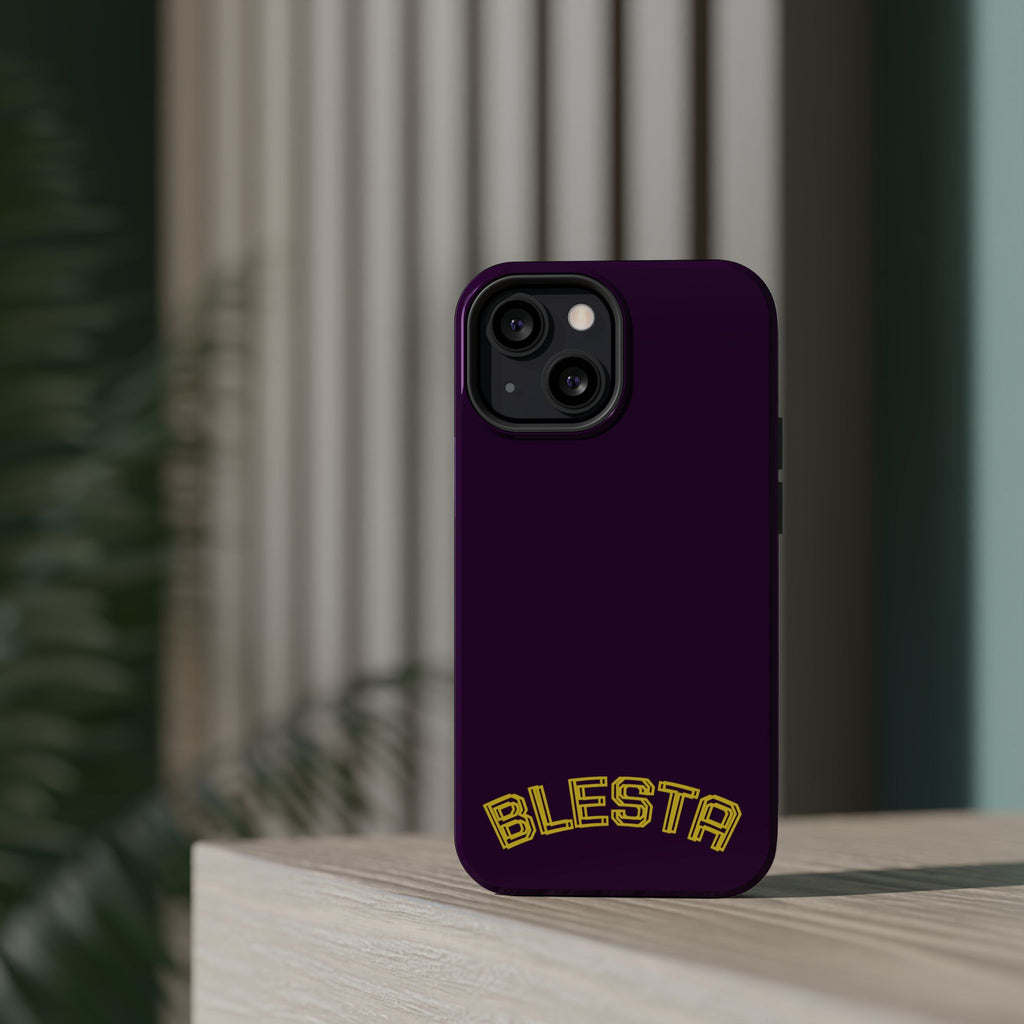 Magnetic Impact-Resistant Phone Case — “BLESTA” Retro Varsity Logo