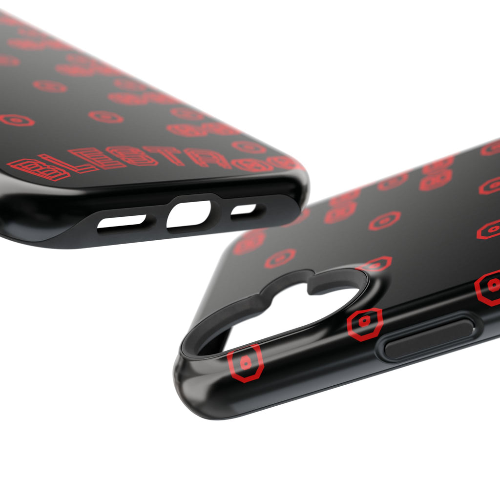 Phone Case — Black & Red Retro Pixel Pattern Magnetic Impact-Resistant Case