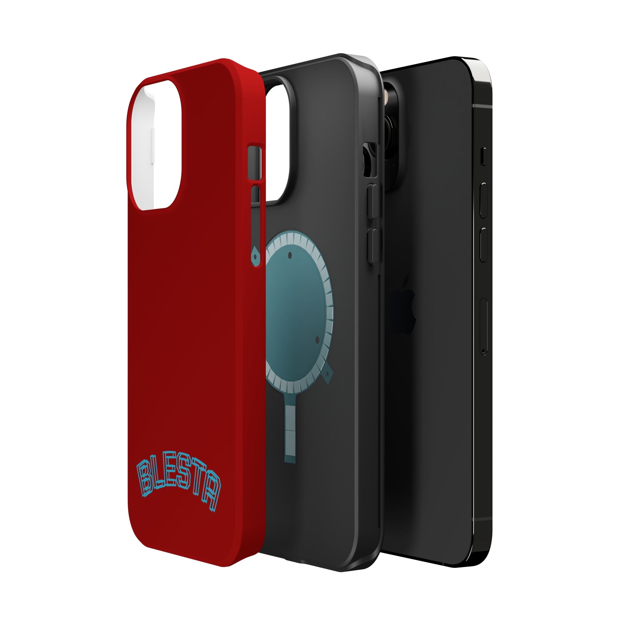 Magnetic Impact-Resistant Phone Case — Red Retro 'BLESTA' Design