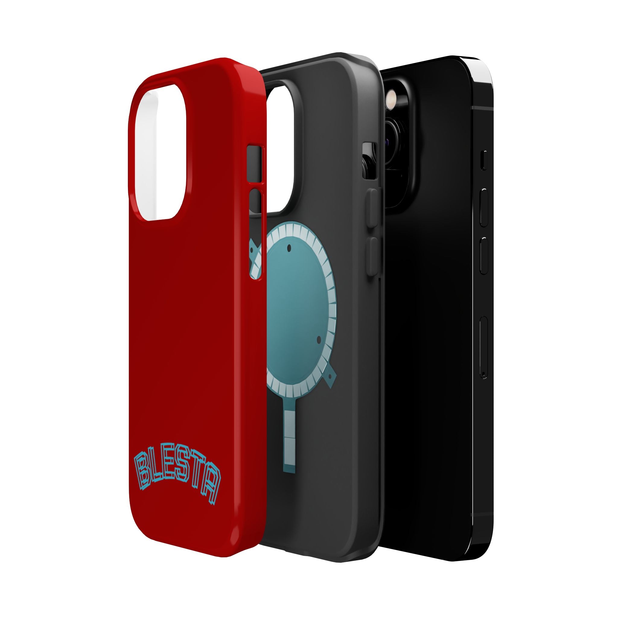 Magnetic Impact-Resistant Phone Case — Red Retro 'BLESTA' Design