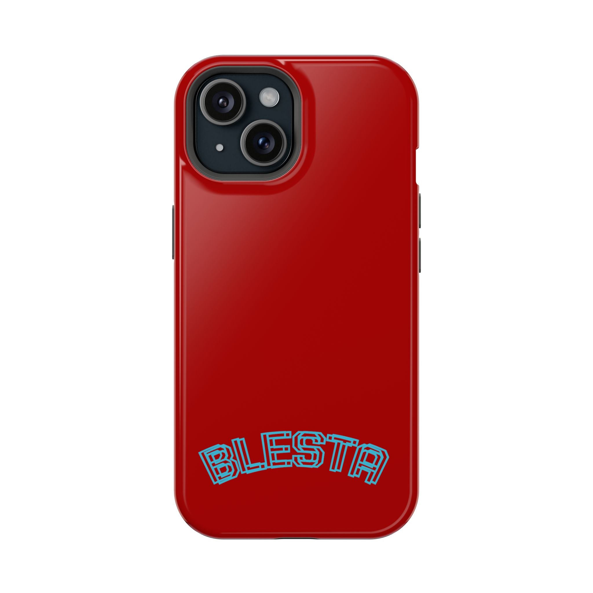 Magnetic Impact-Resistant Phone Case — Red Retro 'BLESTA' Design