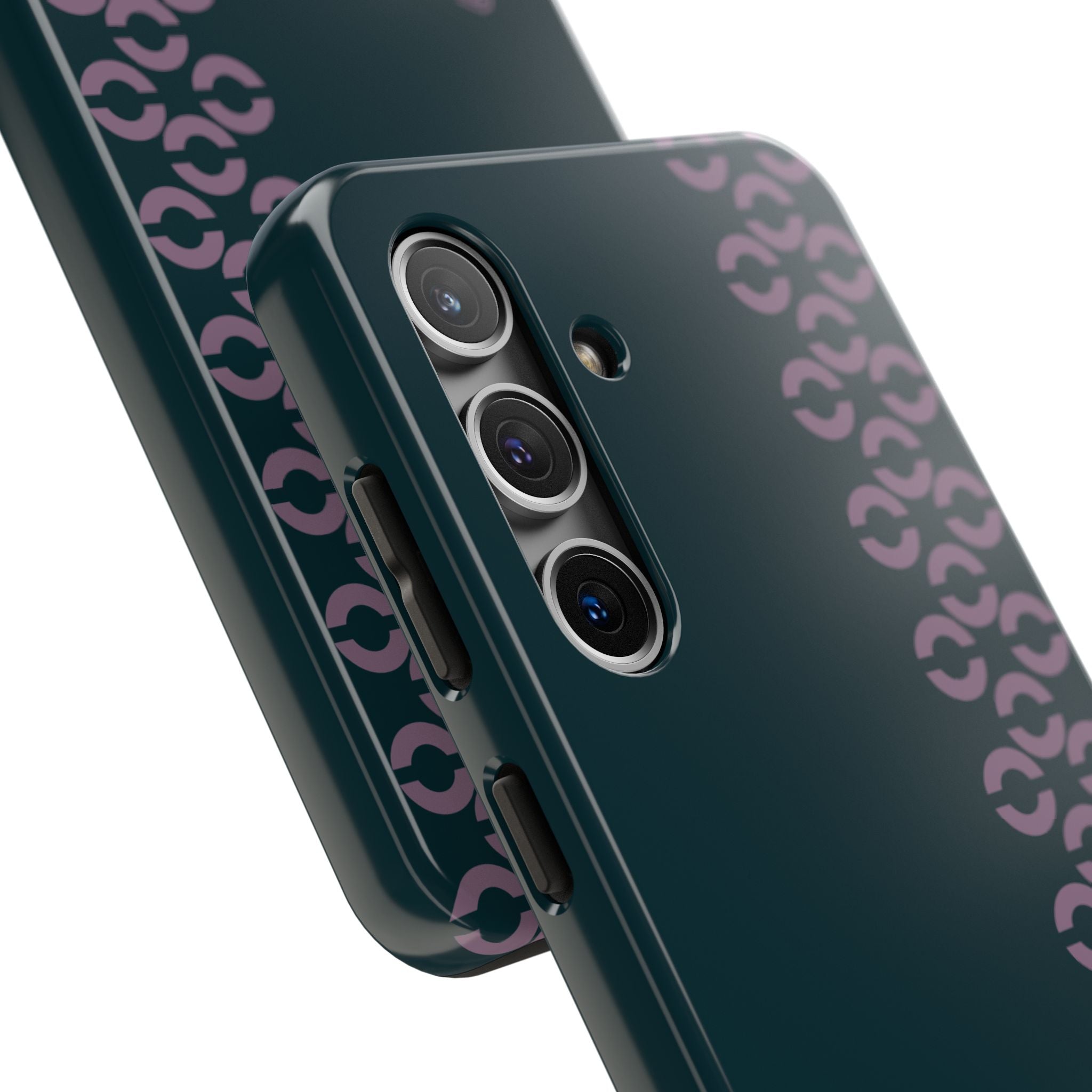 Tough Phone Case — Sleek Dark Teal with Geometric Stripe & “BLESTA” Accent