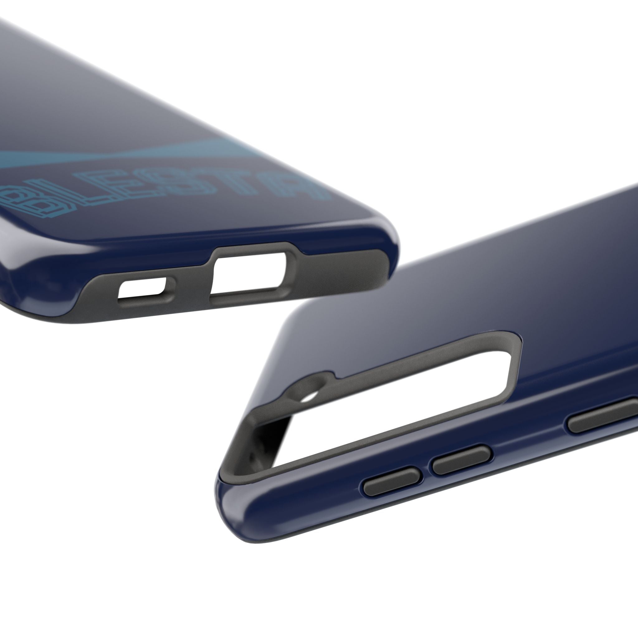 Tough Phone Case — Navy ‘BLESTA’ Bold Graphic Protective Cover
