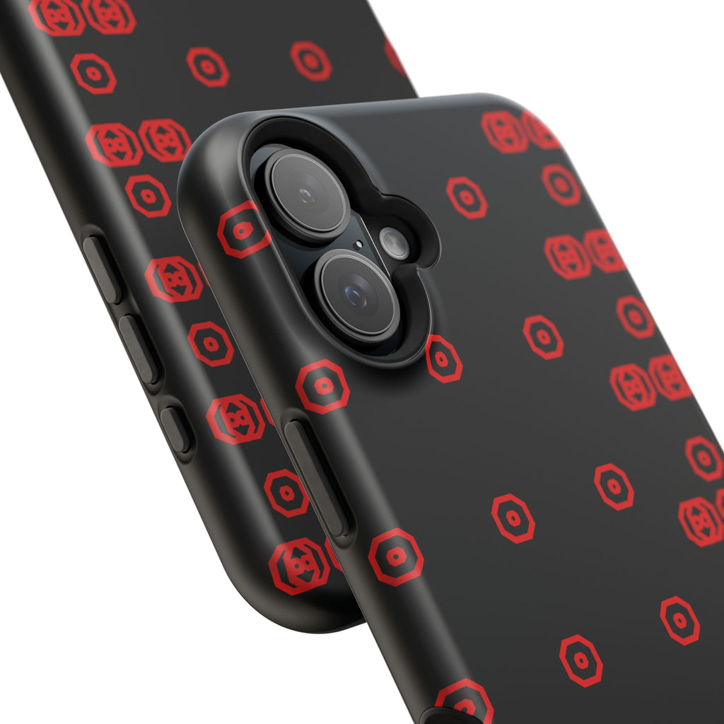 Phone Case — Black & Red Retro Pixel Pattern Magnetic Impact-Resistant Case