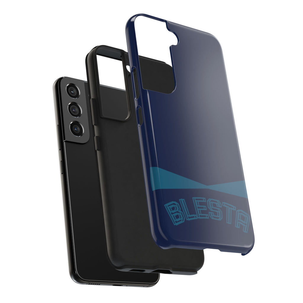 Tough Phone Case — Navy ‘BLESTA’ Bold Graphic Protective Cover