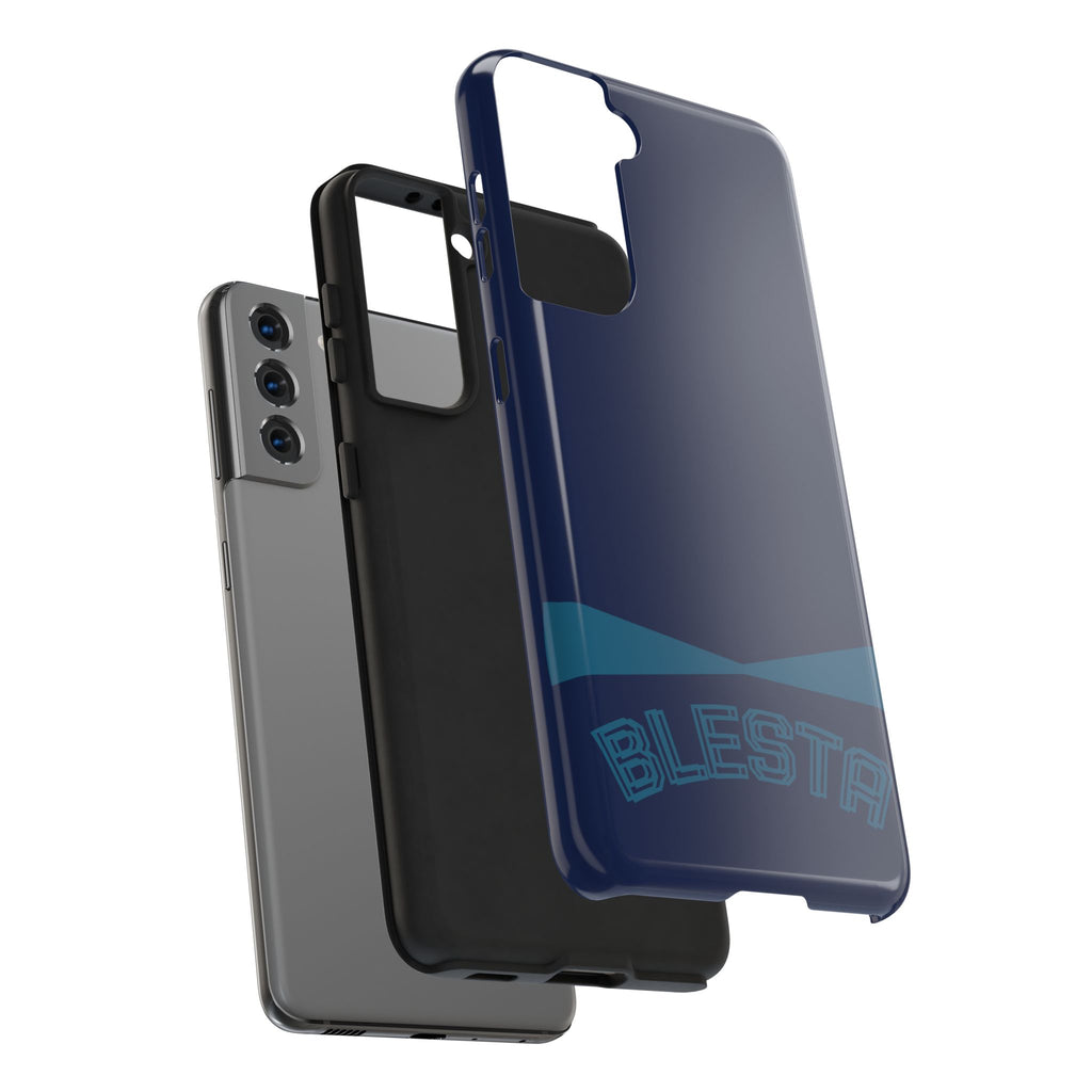 Tough Phone Case — Navy ‘BLESTA’ Bold Graphic Protective Cover