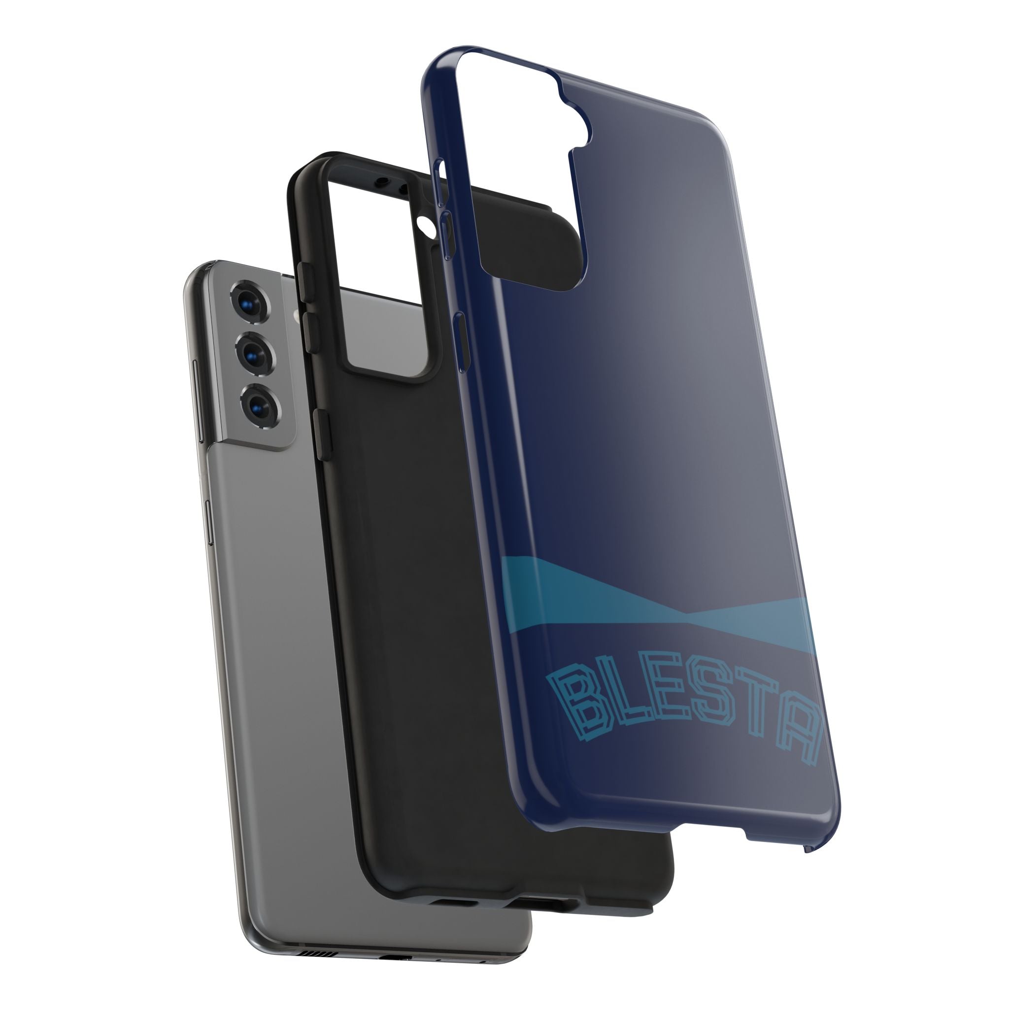 Tough Phone Case — Navy ‘BLESTA’ Bold Graphic Protective Cover