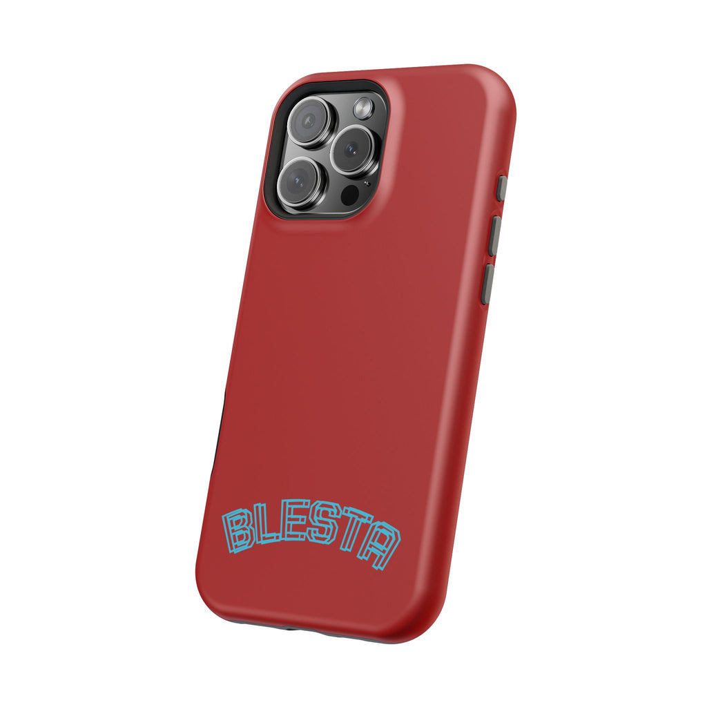 Magnetic Impact-Resistant Phone Case — Red Retro 'BLESTA' Design