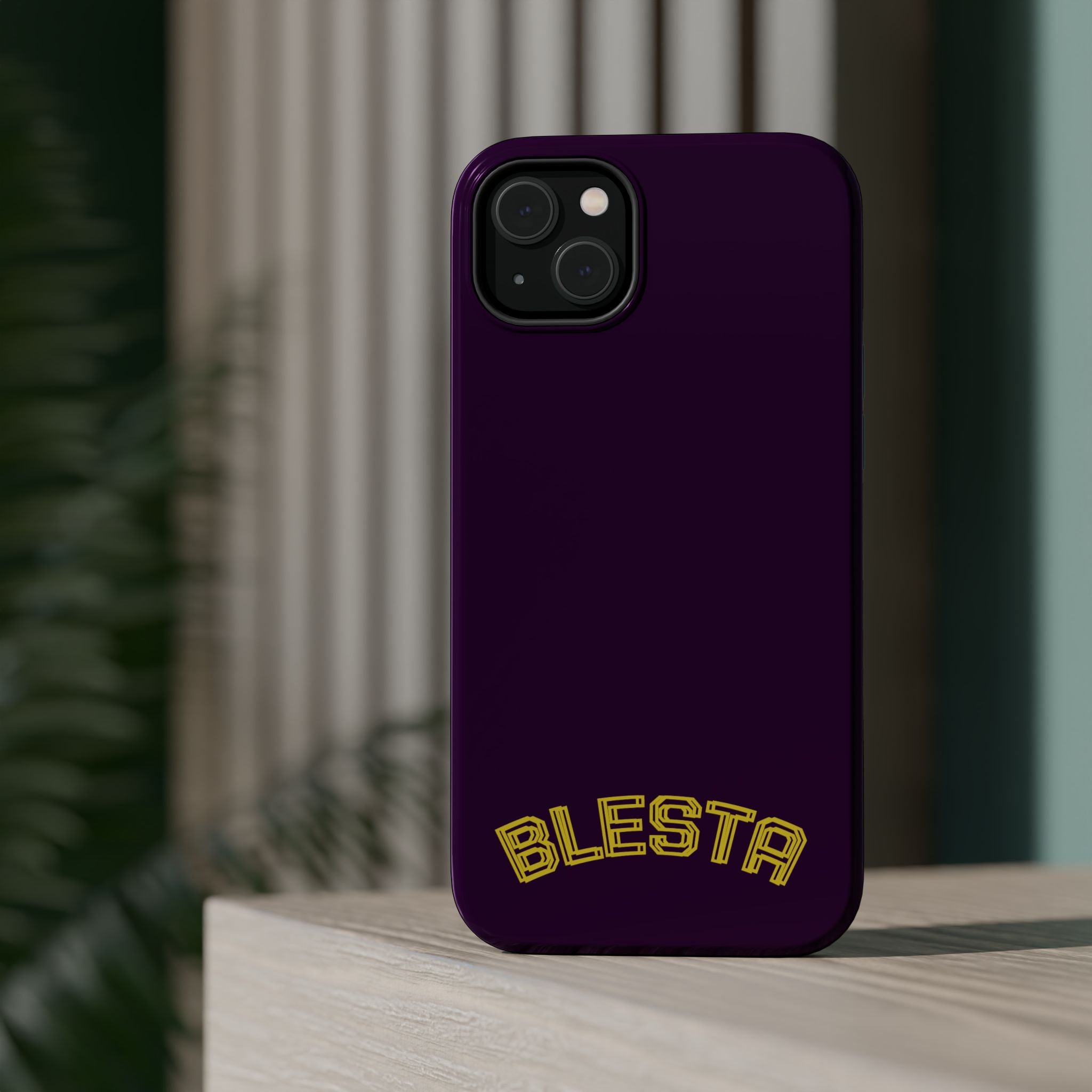 Magnetic Impact-Resistant Phone Case — “BLESTA” Retro Varsity Logo