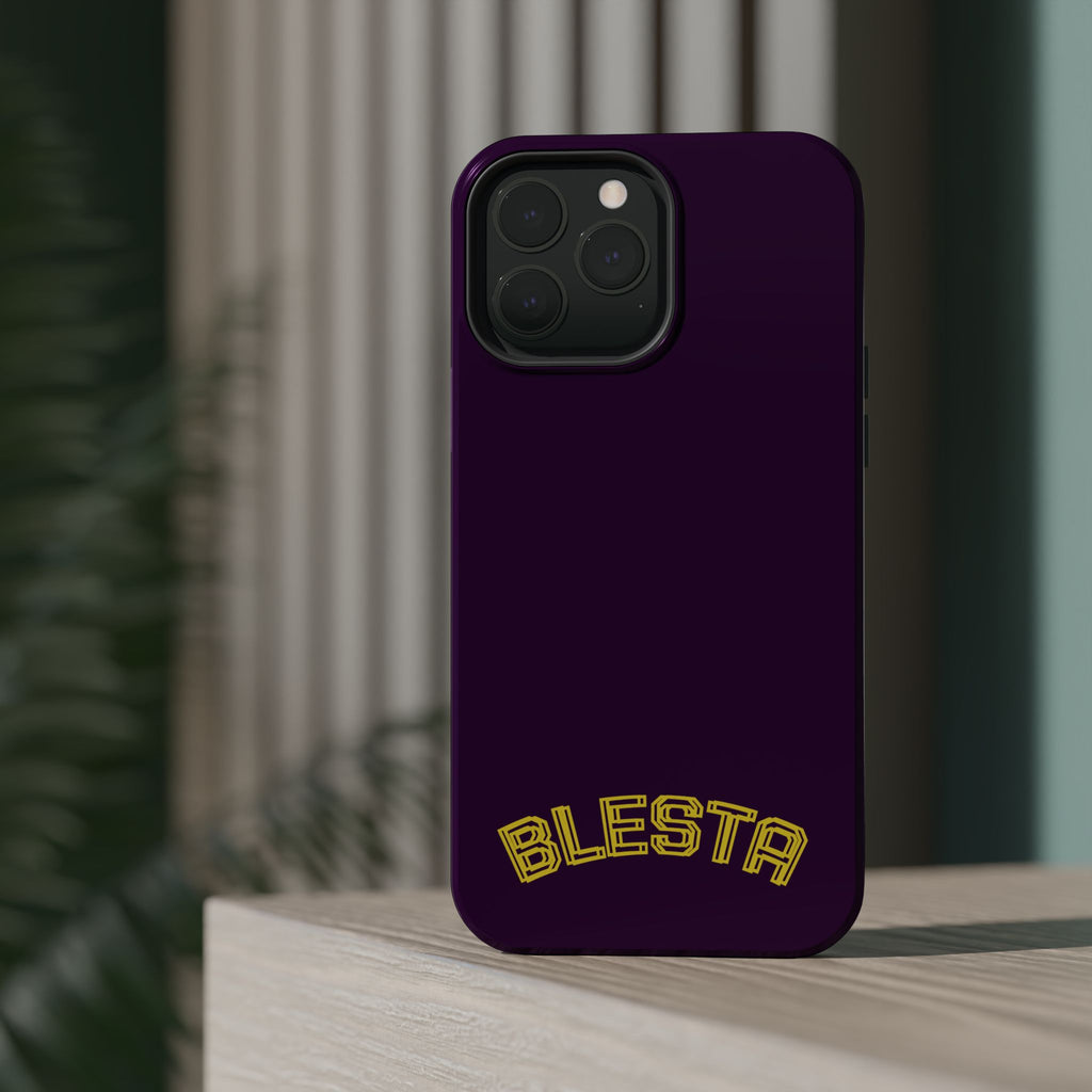 Magnetic Impact-Resistant Phone Case — “BLESTA” Retro Varsity Logo