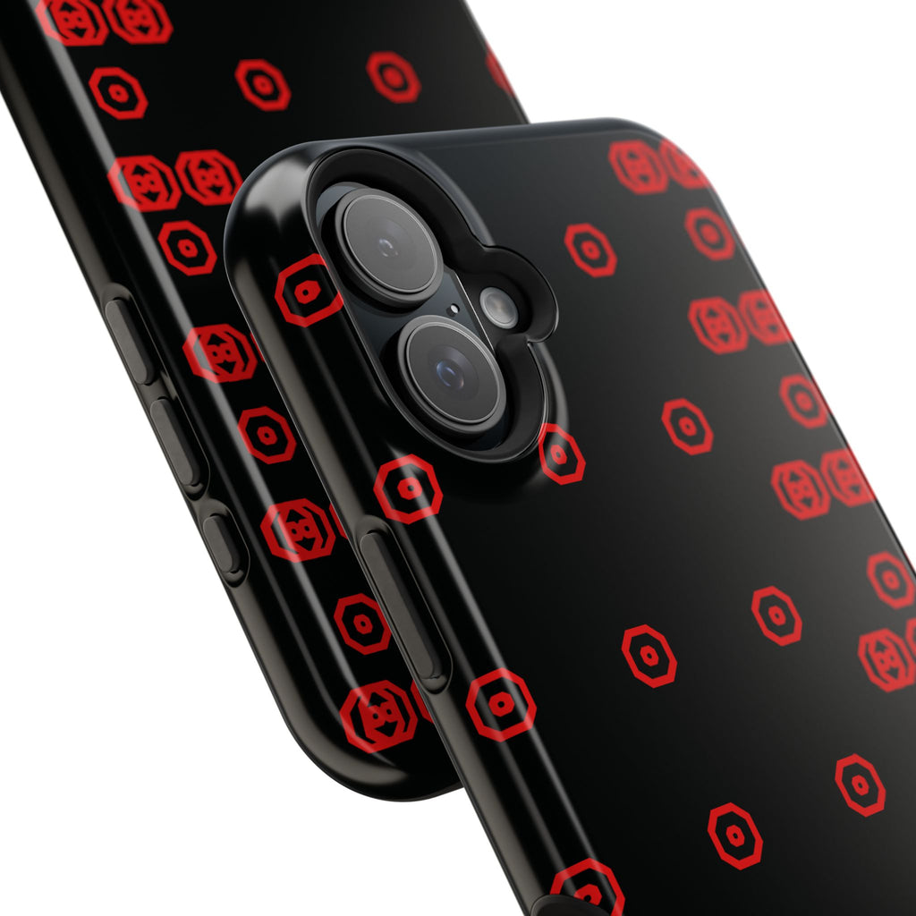 Phone Case — Black & Red Retro Pixel Pattern Magnetic Impact-Resistant Case