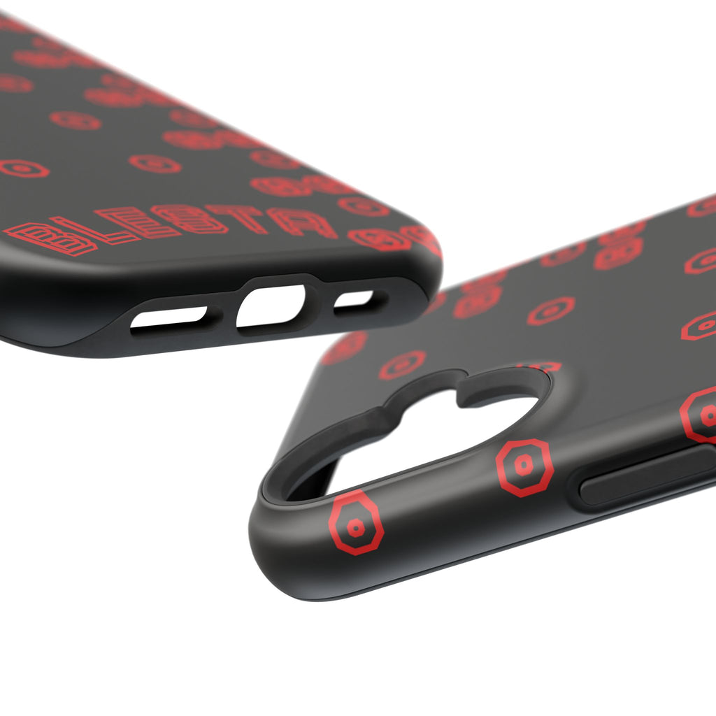 Phone Case — Black & Red Retro Pixel Pattern Magnetic Impact-Resistant Case