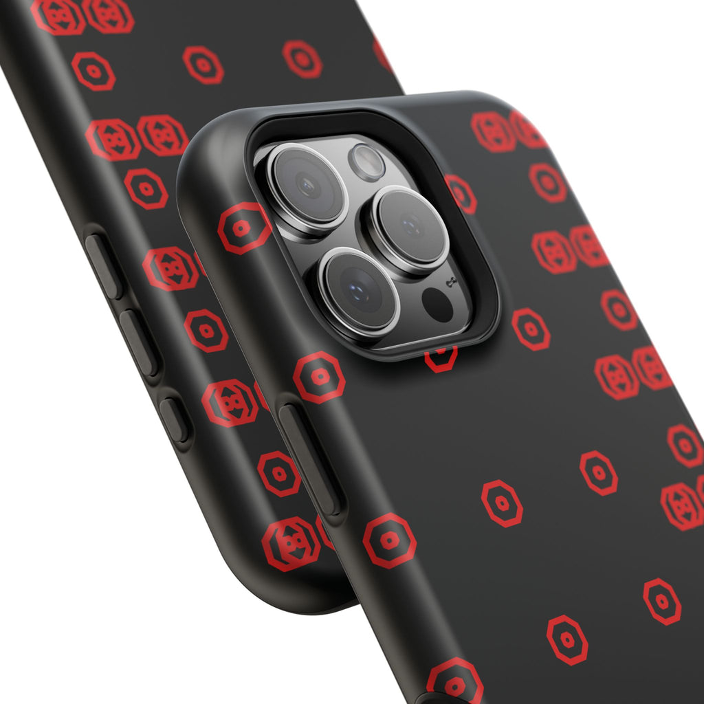 Phone Case — Black & Red Retro Pixel Pattern Magnetic Impact-Resistant Case