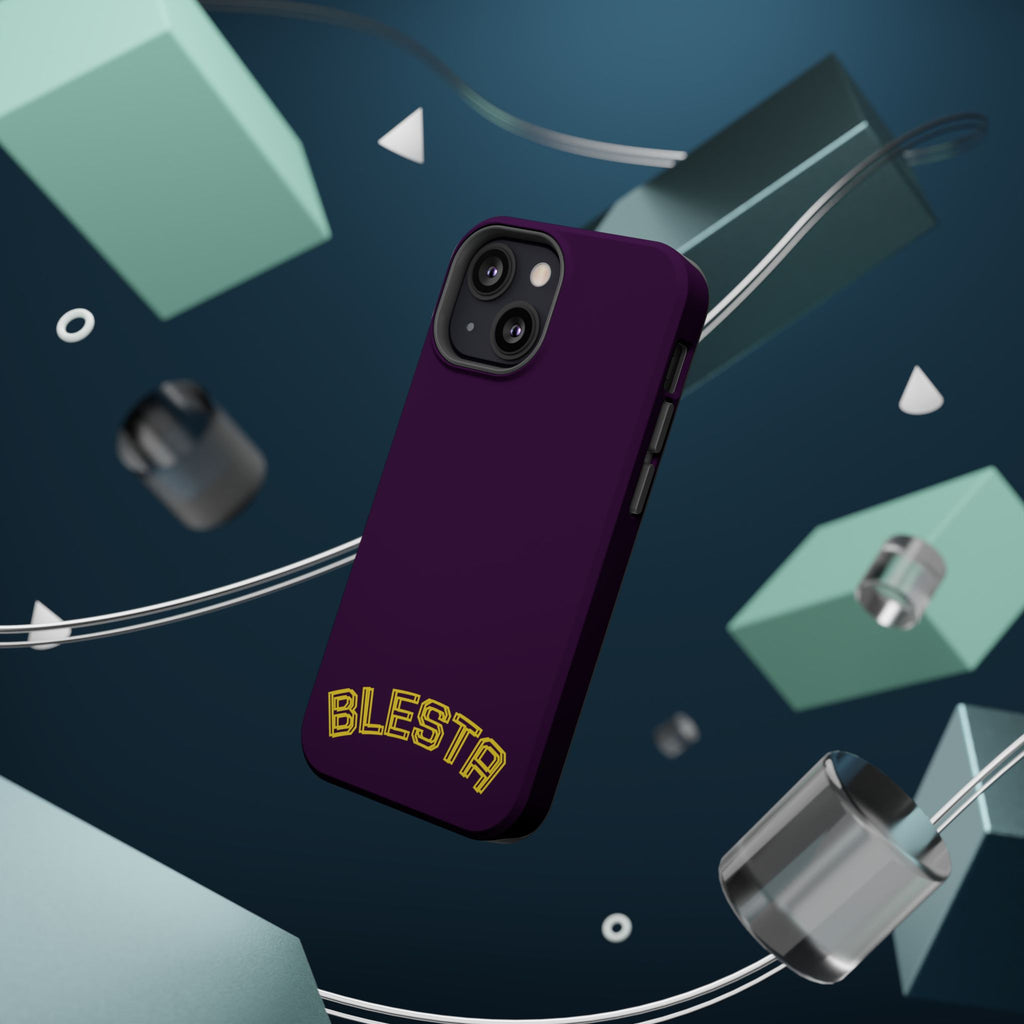 Magnetic Impact-Resistant Phone Case — “BLESTA” Retro Varsity Logo