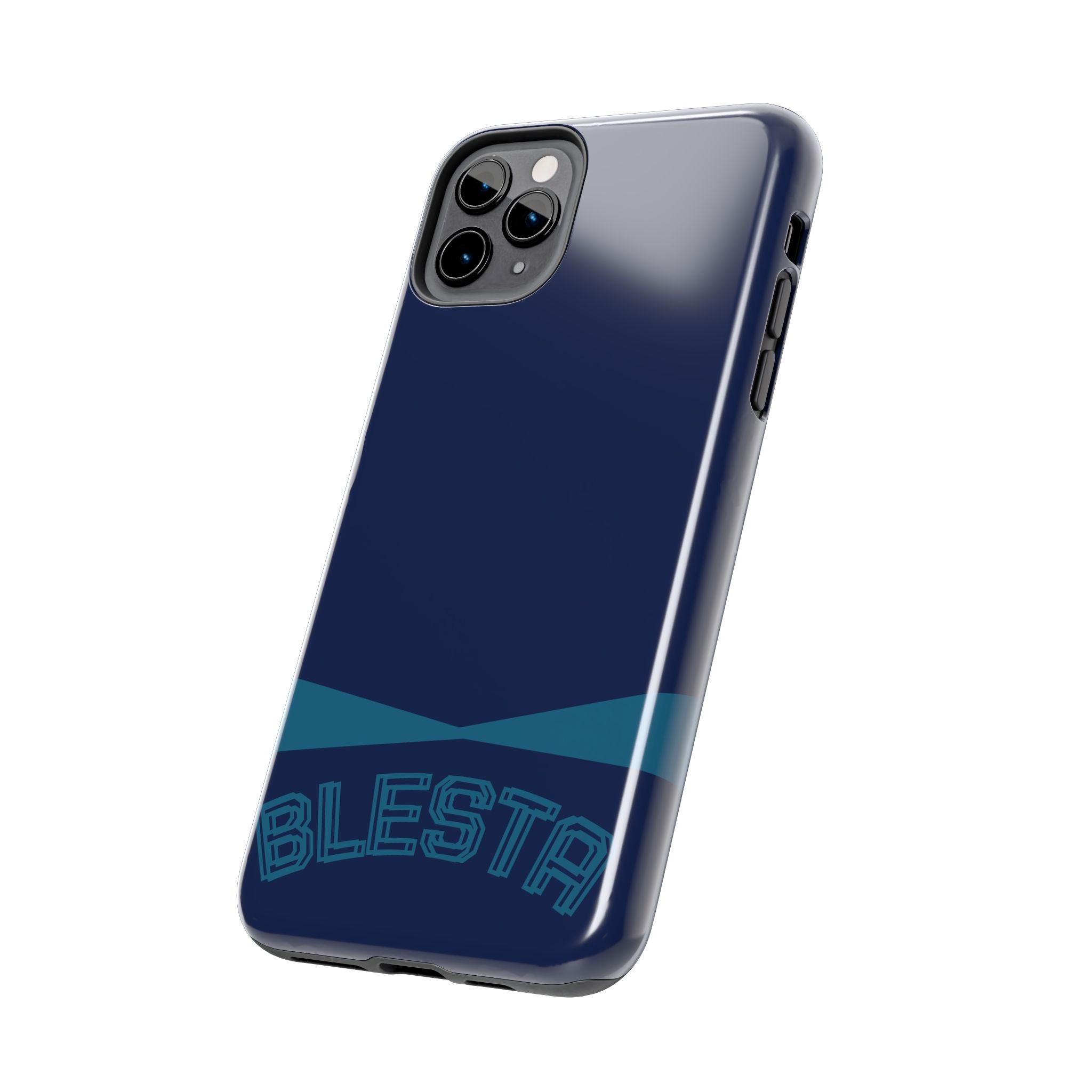 Tough Phone Case — Navy ‘BLESTA’ Bold Graphic Protective Cover