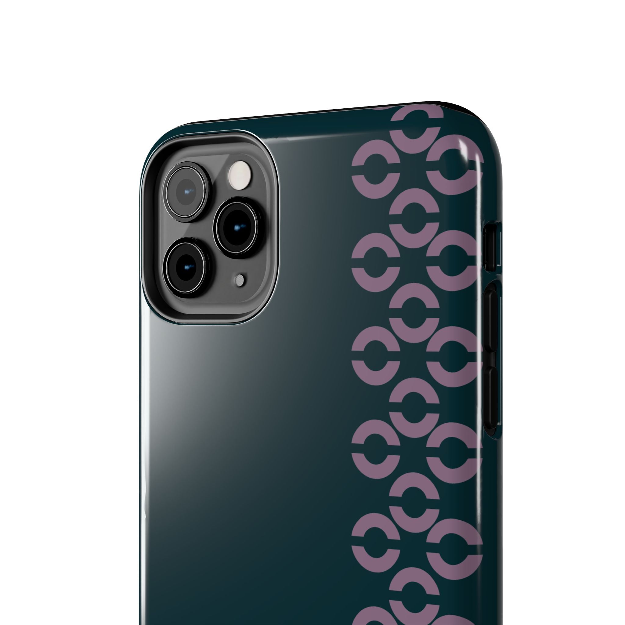 Tough Phone Case — Sleek Dark Teal with Geometric Stripe & “BLESTA” Accent