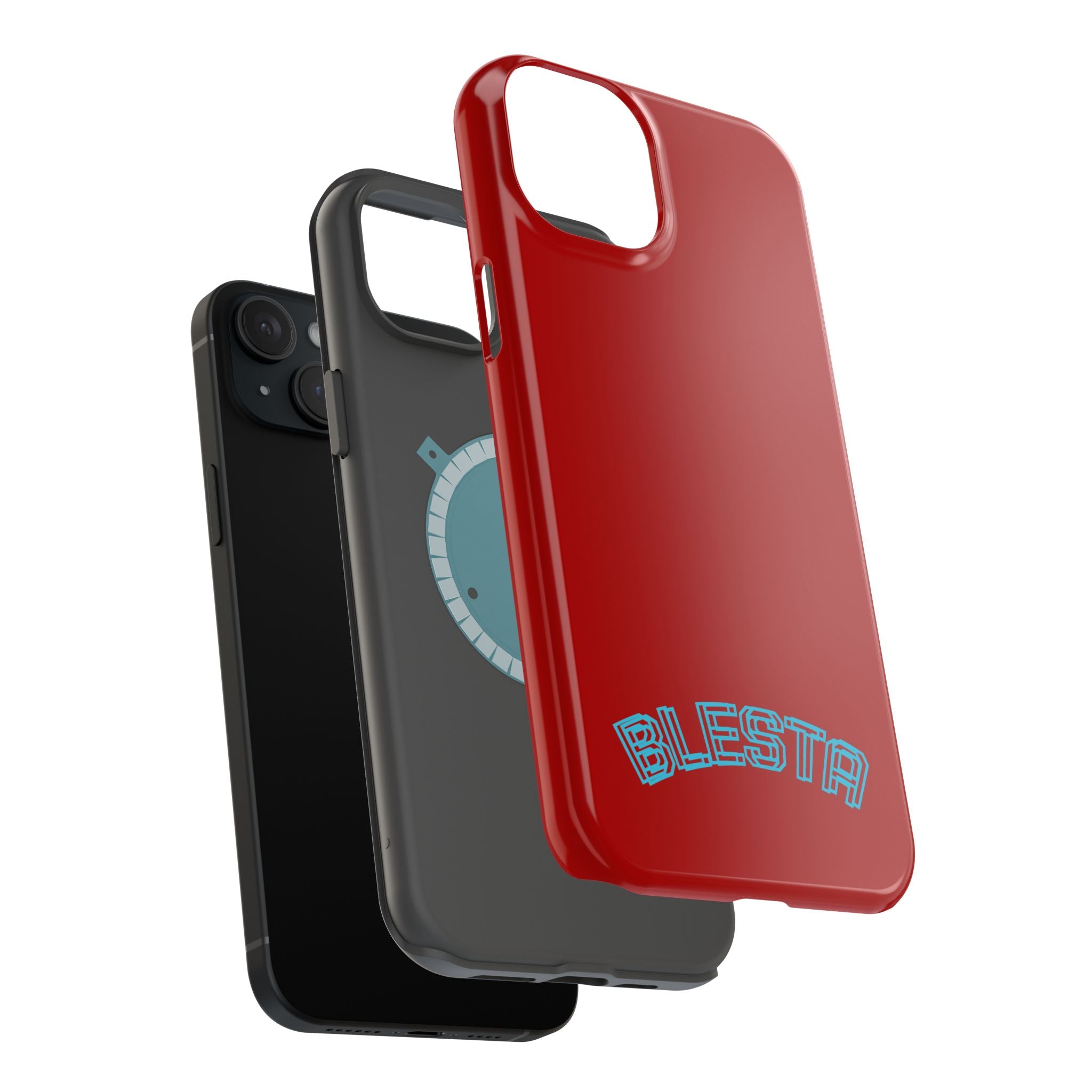 Magnetic Impact-Resistant Phone Case — Red Retro 'BLESTA' Design