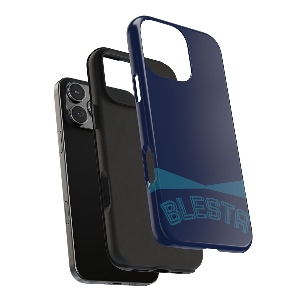Tough Phone Case — Navy ‘BLESTA’ Bold Graphic Protective Cover